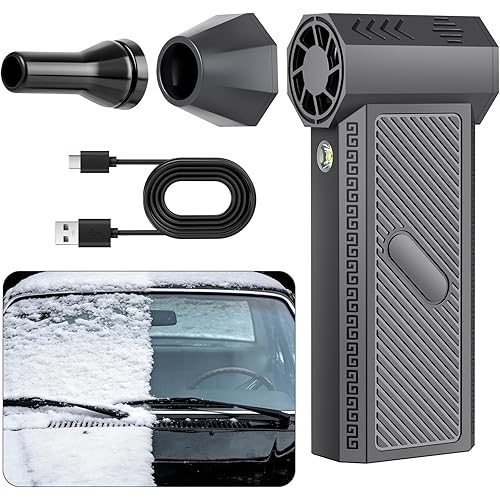 Snow Master Pro,Snow Master Pro LED Turbo Blower,Mini Turbo Snow Blower,3 Gear Adjustable Super Power Turbo Breeze Electric Blow (Light Black)