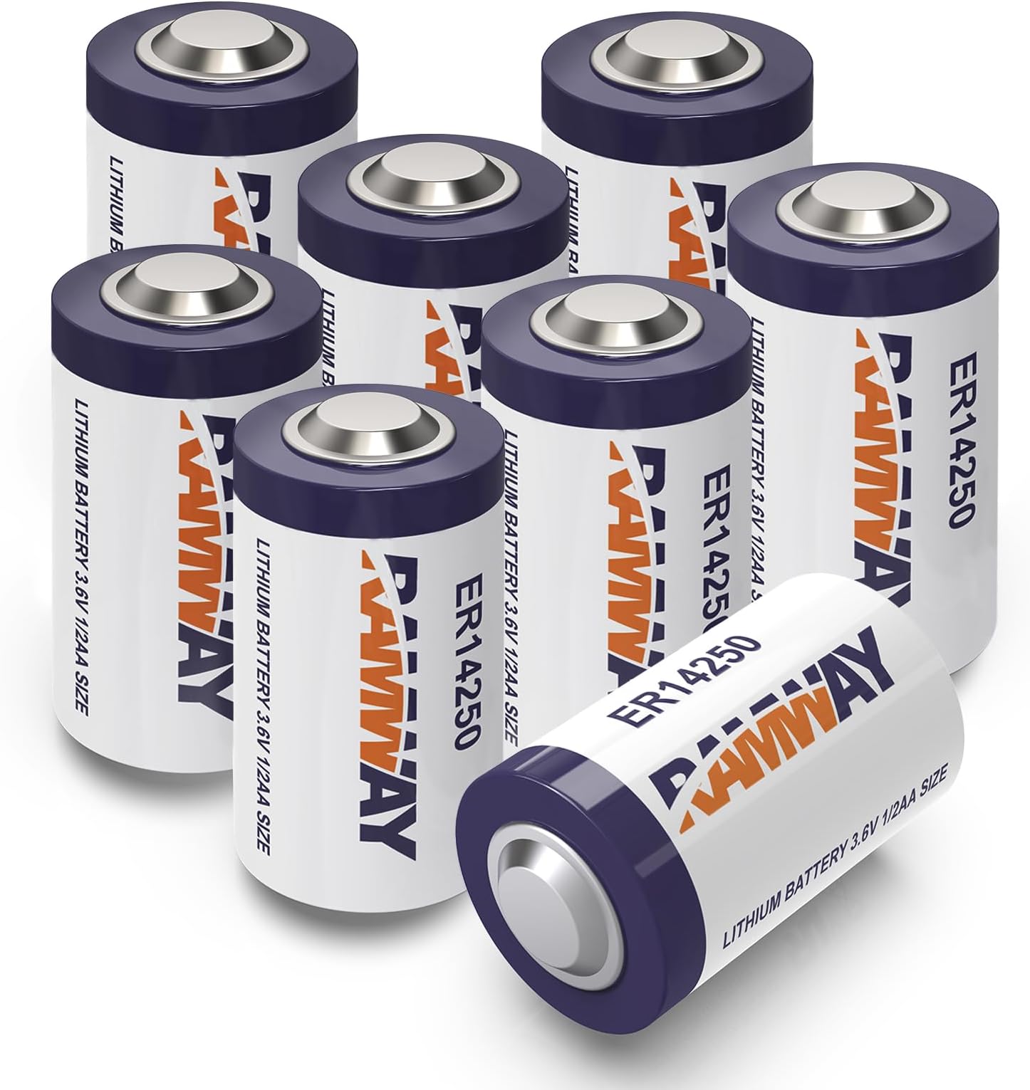 KBT KEEP BETTER TECH RAMWAY ER14250 3.6V Lithium Battery 1/2 AA Size LS14250, 1200mAh High Capacity, Li-SOCLโ Lithium Batteries for Water Meter Electricity Gas Meter