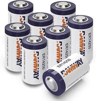 KBT KEEP BETTER TECH RAMWAY ER14250 3.6V Lithium Battery 1/2 AA Size LS14250, 1200mAh High Capacity, Li-SOCL2 Lithium Batteries for Water Meter Electricity Gas Meter