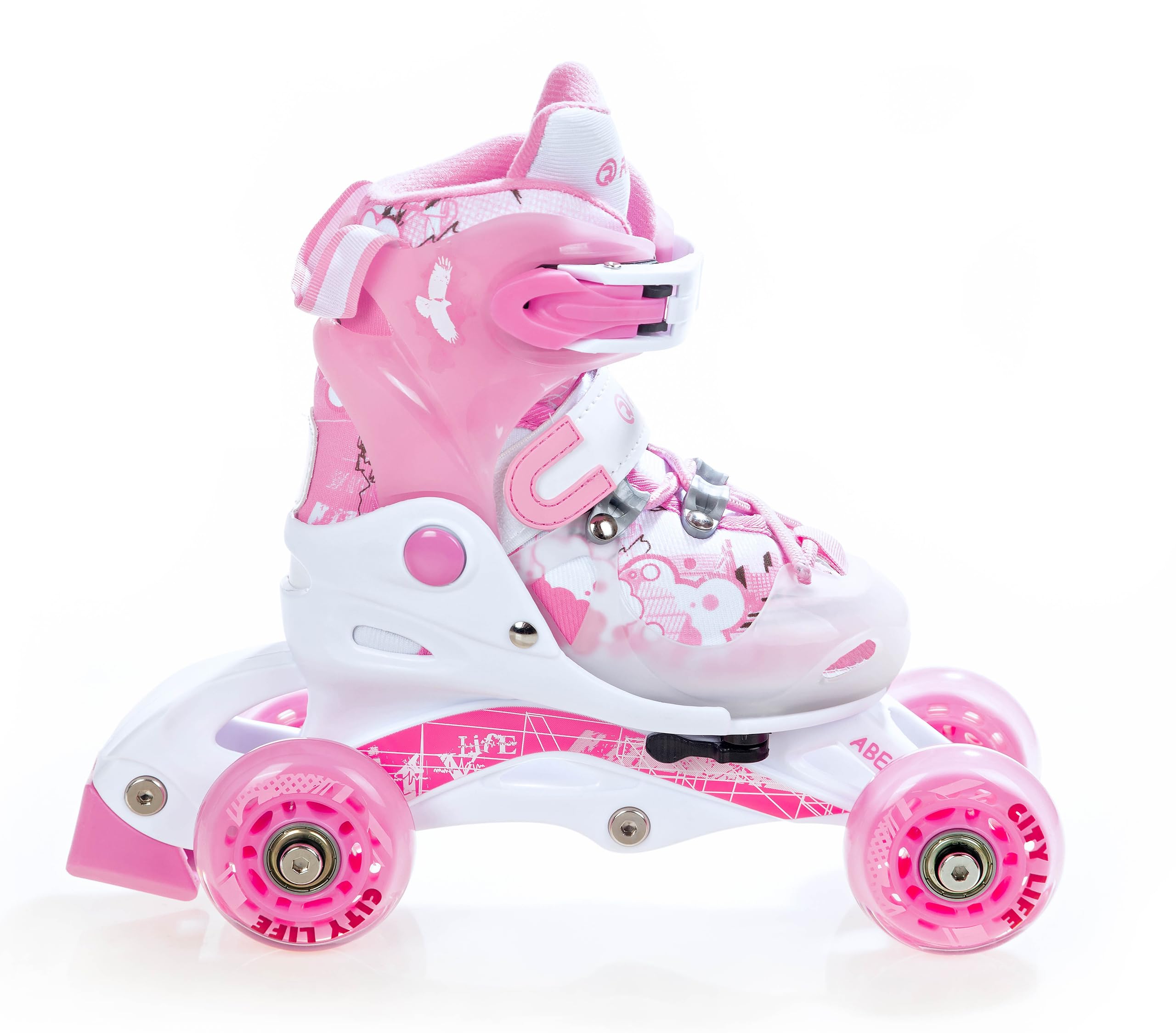 Raven Princess 3in1 Inline Skates Triskates Rollschuhe Inliner für Kinder Mädchen verstellbar