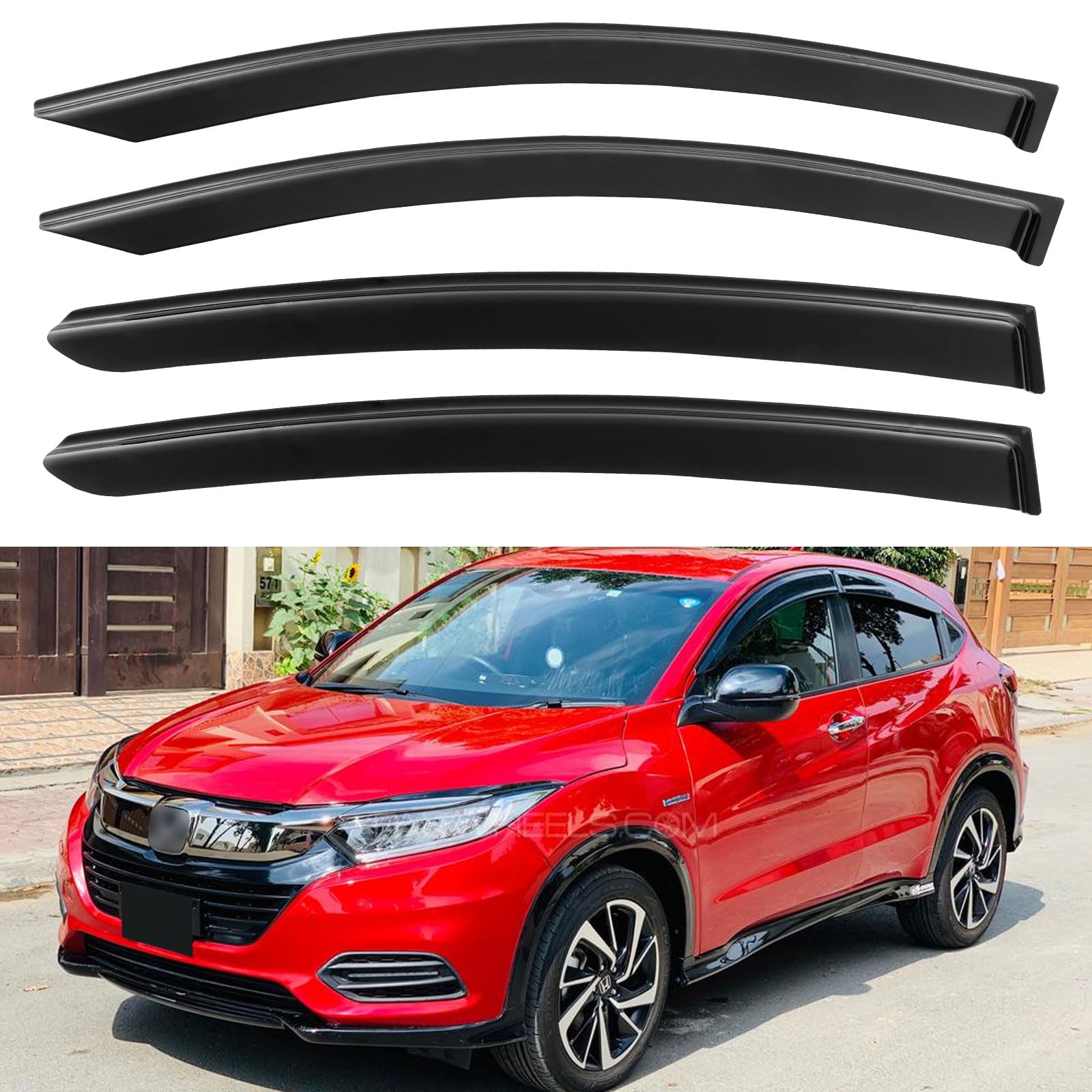 Window Visors Rain Guards for 2016-2022 Honda HRV HR-V | Out-Channel Window Vent Wind Deflectors Visors Shades Protectors for 16 17 18 19 20 21 22 Honda HRV HR-V SUV