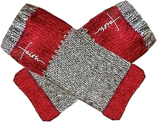 指なしグローブ | 柔らかく暖かい刺繍入り,ガールズ ウィンターニット ハーフフィンガーグローブ,ティーンズ 学生 大人 通勤 旅行 冒険 家族でのお出かけ 学校用