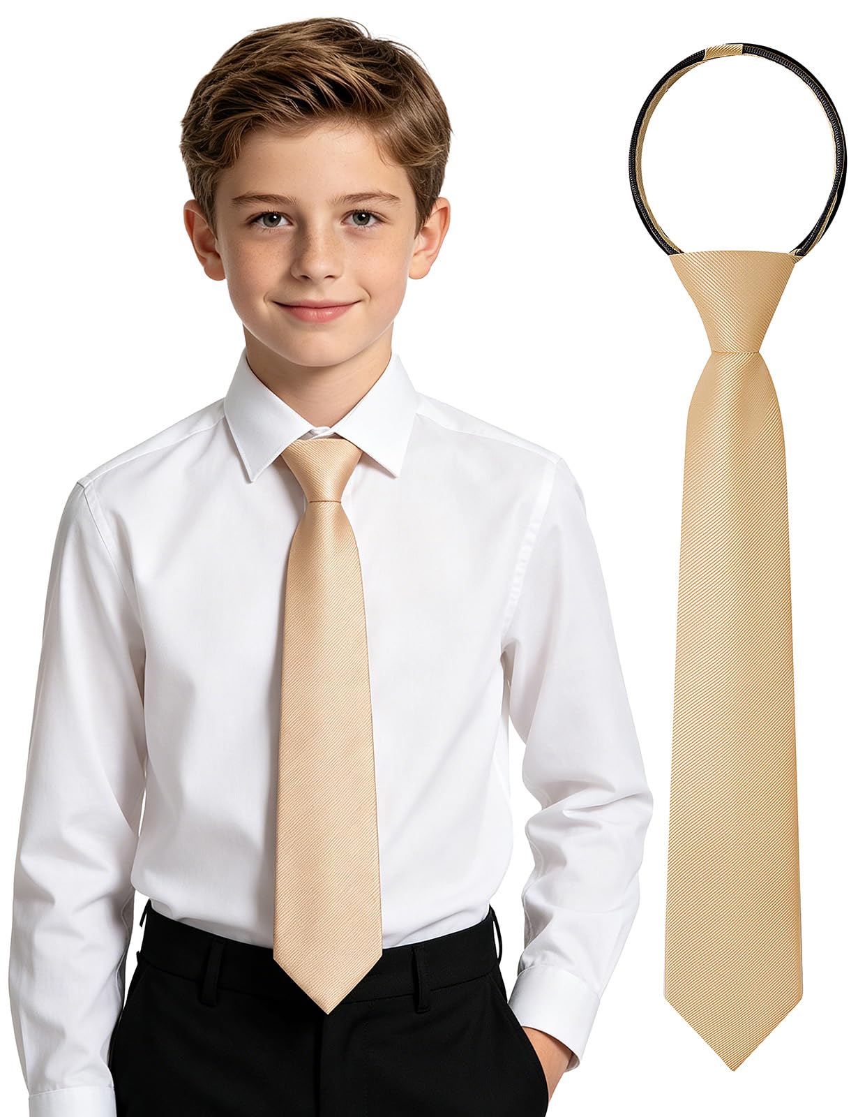 mintgreen Corbata para niños Ajustable para el Cuello, Graduación de Boda Mostrar, 5-15 años