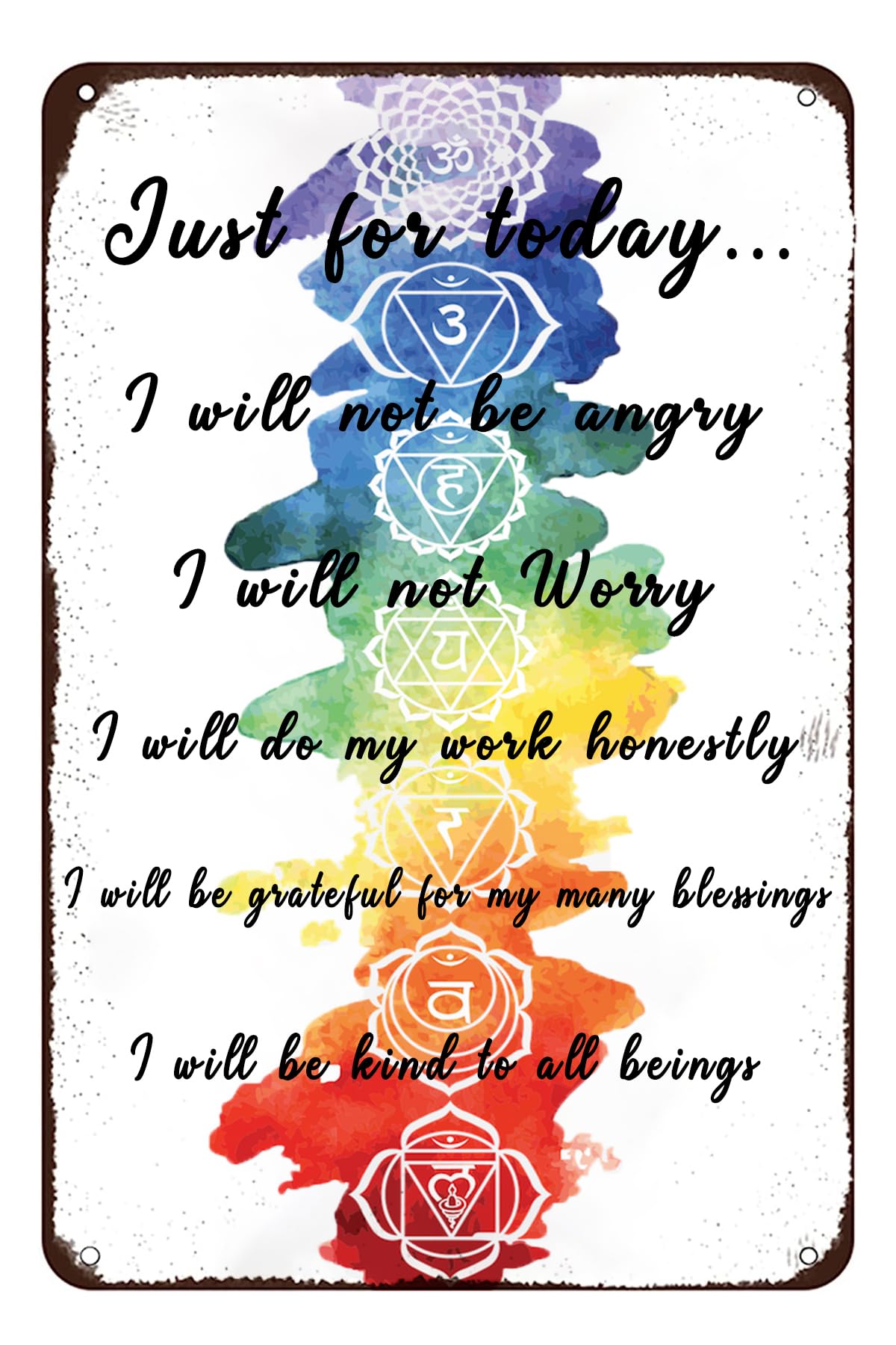 Biopracess 5 Reiki Principles Retro Tin Sign Vintage Art Home Bar Garage Cafe Shopes Metal Sign Retro Vintage Tin Sign Metal Poster Wall Art Decor 8x12 Inches