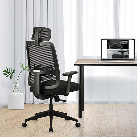 Featherlite Versa Home &amp; Office Ergonomic Chair with, Adjustable Lumbar Support, Adjustable Armrest &amp; DIY. (High Back)(Nyl...