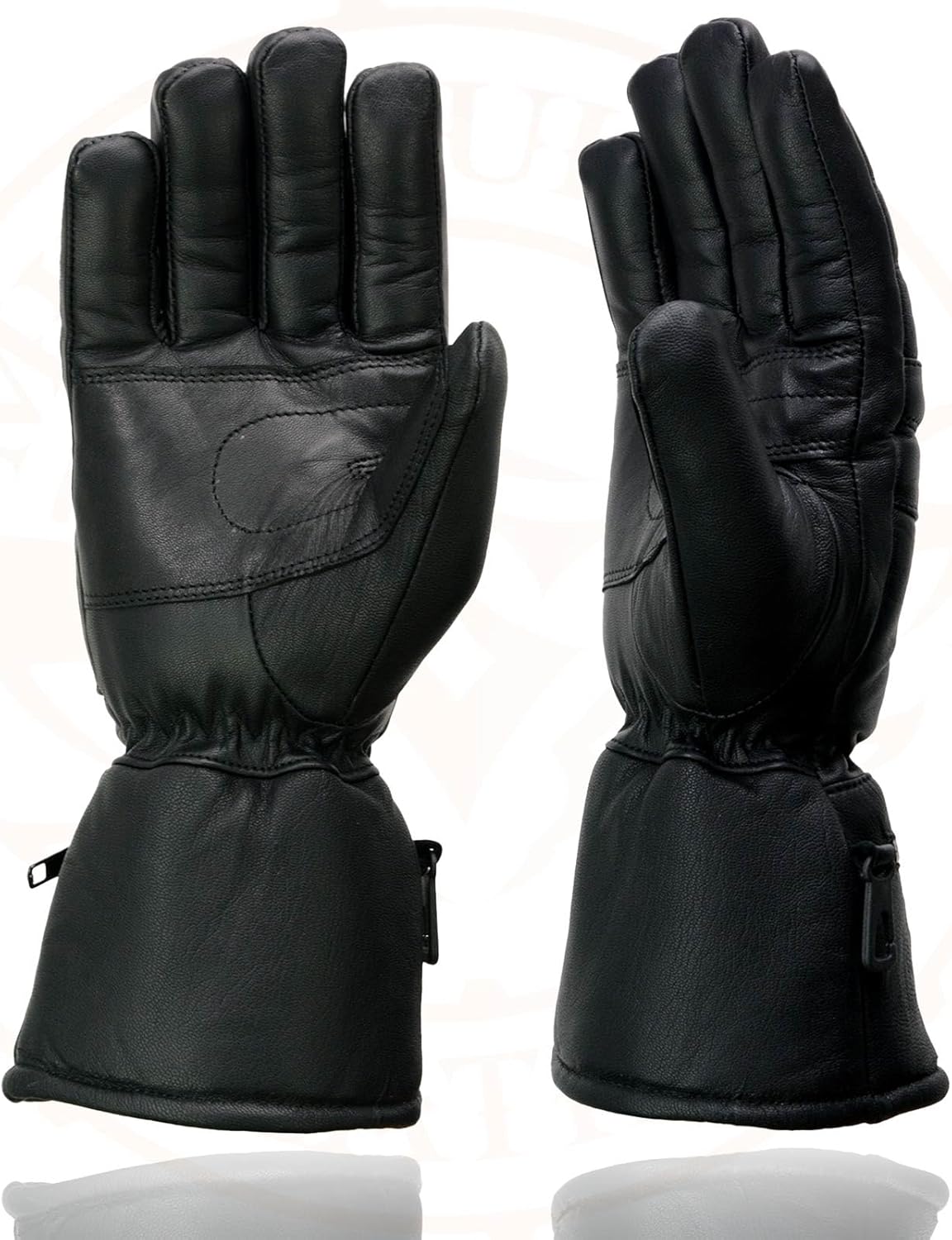 Milwaukee Leather SH230 Men's Black Leather Warm Lining Gauntlet Motorcycle Hand Gloves W/ ‘Rain Mitten and Pull-on Closure’ - Image 5