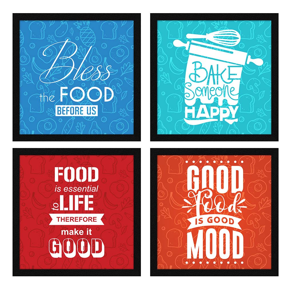 ArtX Kitchen Spices Motivational Funny Quotes Framed Paintings Posters, 20 X 20 inches (Combined), 10.0 X 10.0 inches Each, Multicolor, Synthetic Wood, Set of 4 (AXJ00132-FOD) (B09H61G55L) Amazon Price History, Amazon Price Tracker