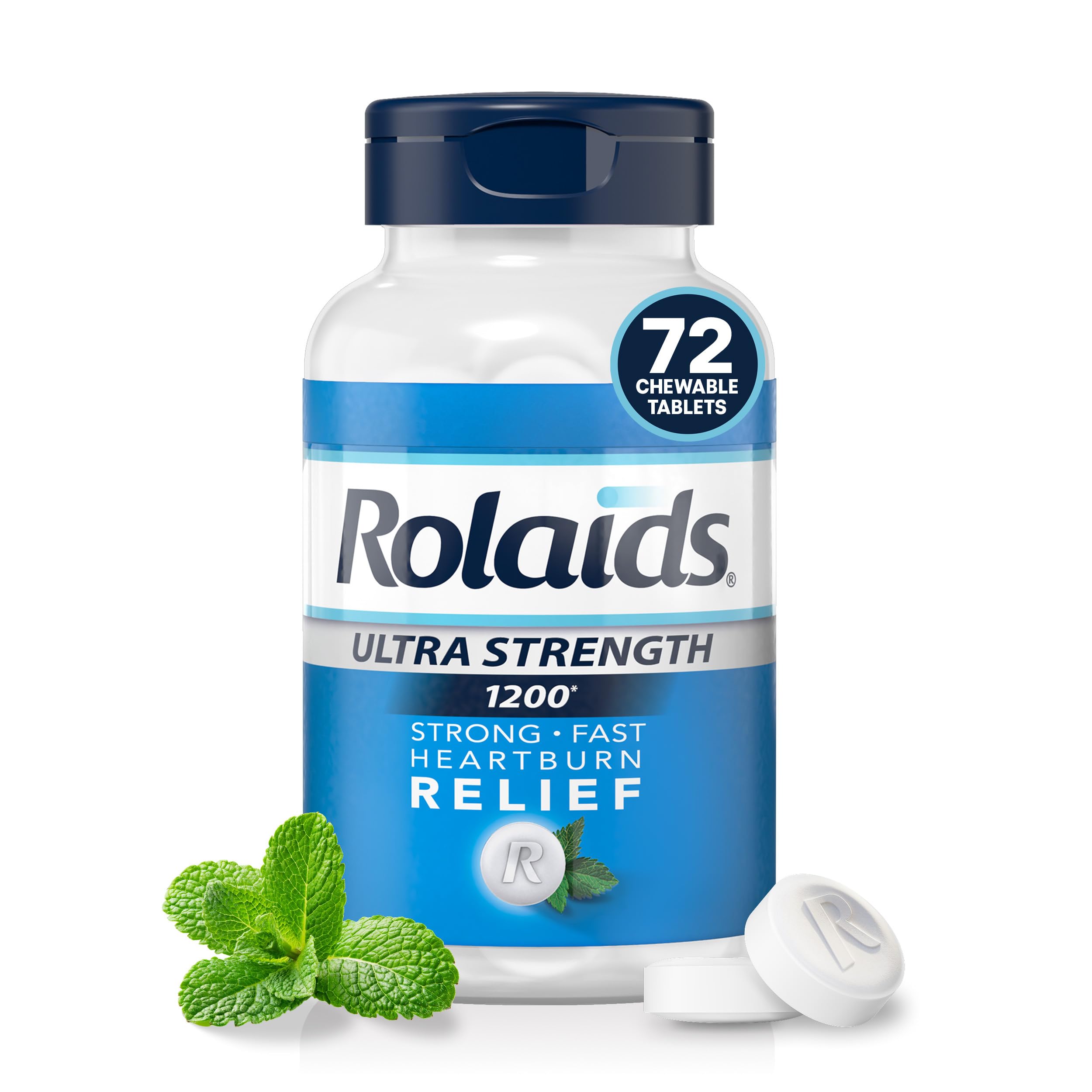 Rolaids Ultra Strength Antacid Chewable Tablets, Mint, 72-Count