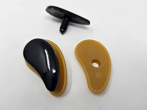 Miniatura 3 de Par de ojos de seguridad de plástico negro en ángulo de 0.709 in de Zim para muñecas o marionetas Amigurumi (6 unidades)