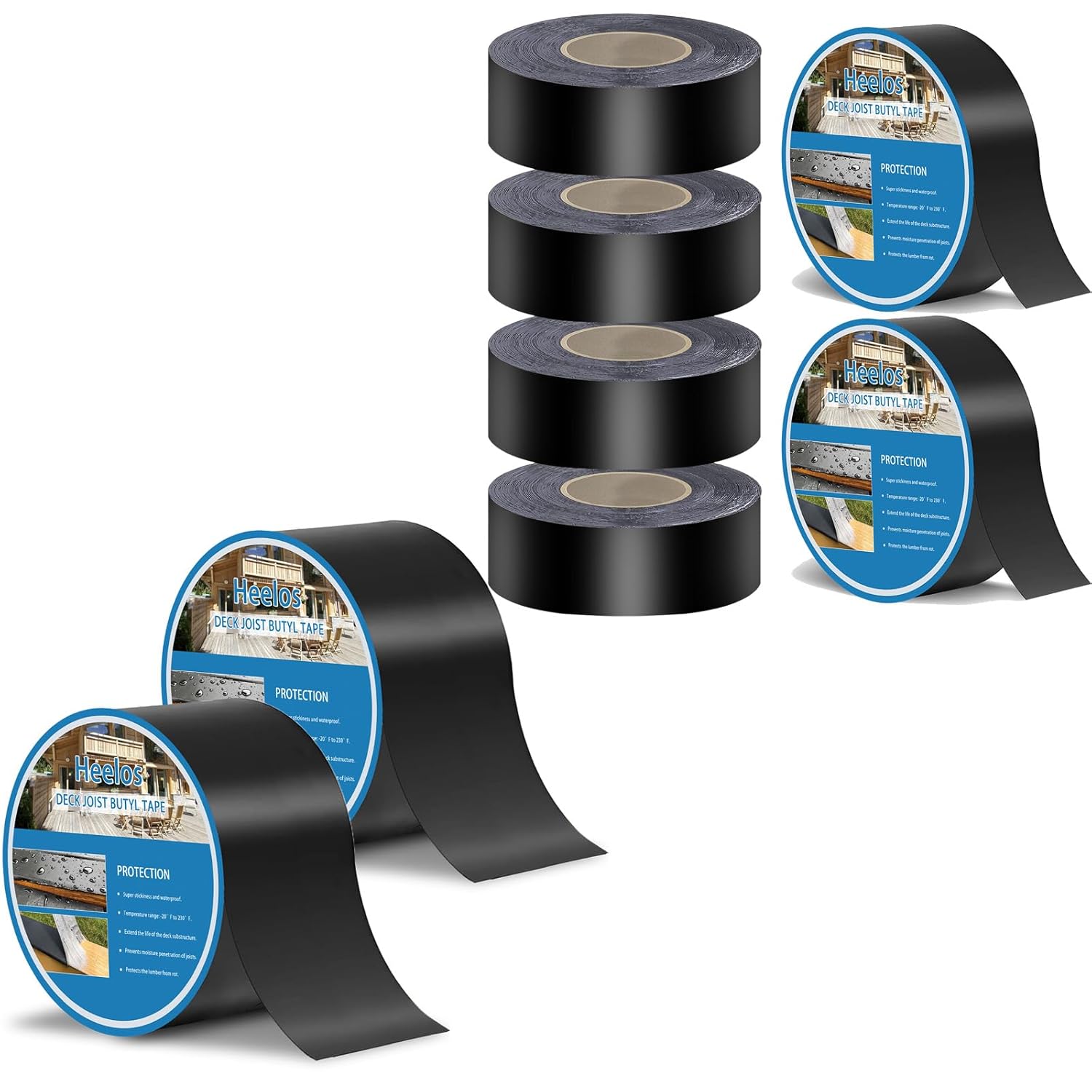 Deck Joist Tape 3''x50' 2 Packs and 2"×50 6Packs