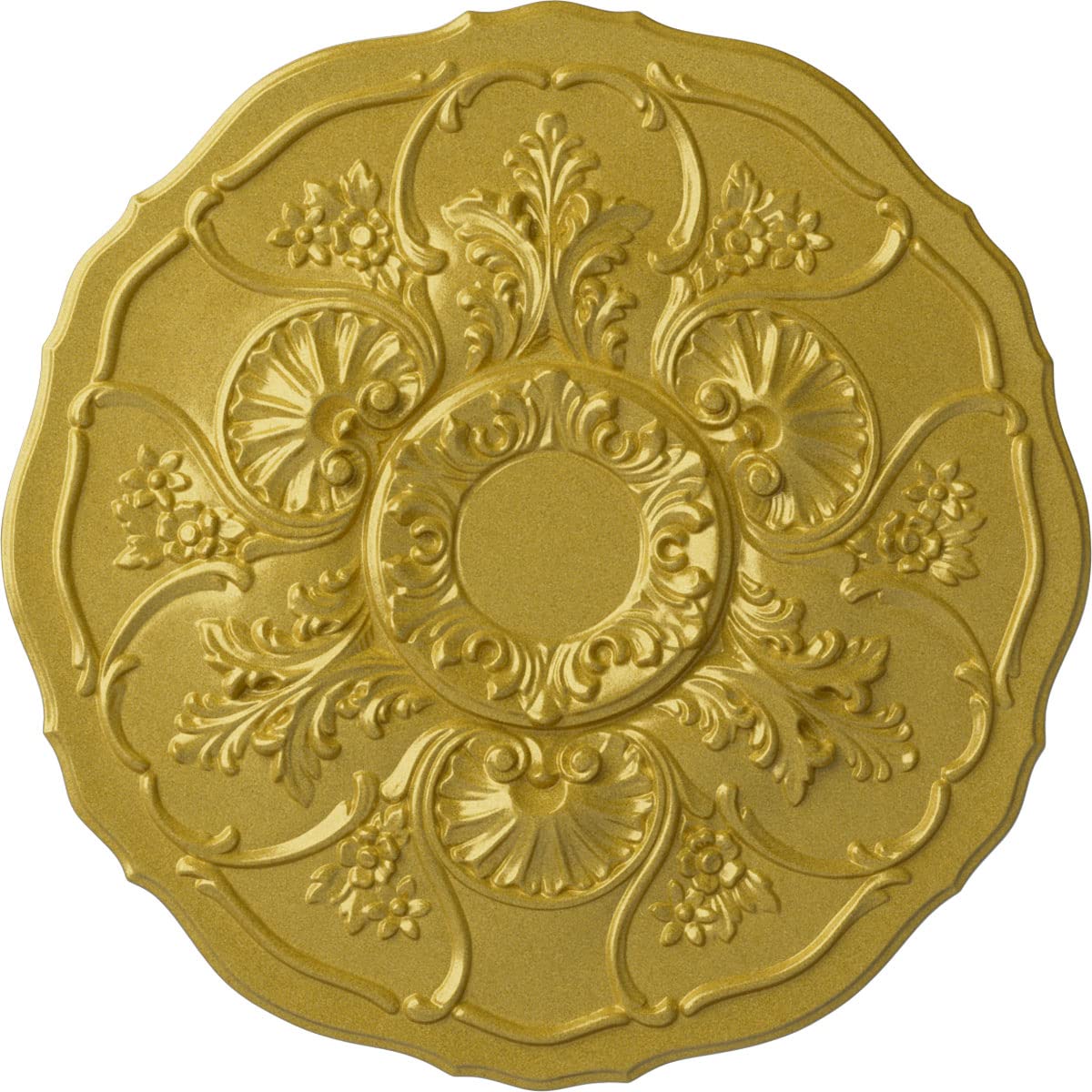 Ekena Millwork CM22CNRGS 22 OD x 1 1/2 P Cornelia Ceiling Medallion (fits Canopies up to 4"), Rich Gold