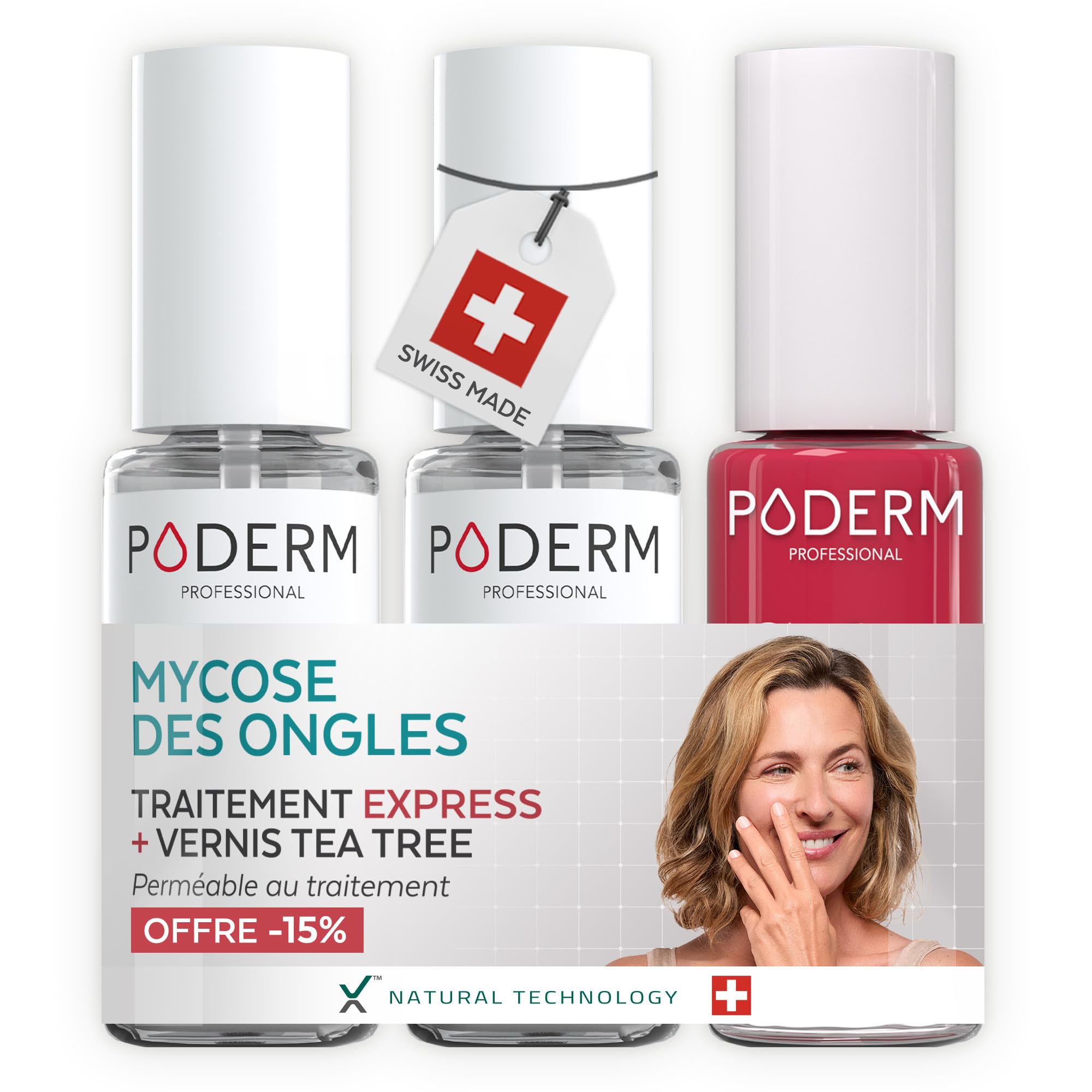 Traitement mycose des ongles difficiles à soigner : solution PODERM vernis et sérum - 15