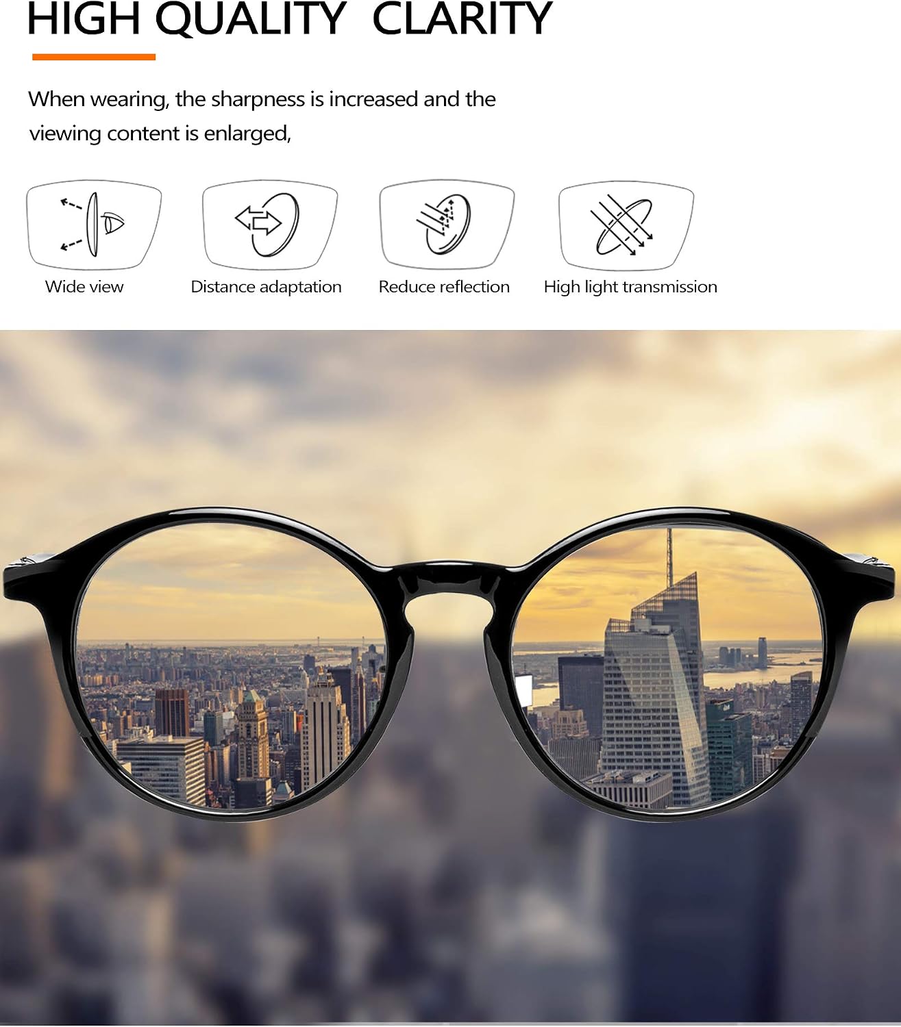 Sunolga Reading Glasses TR90 Blue Light Blocking with Spring Hinge, Readers for Men and Women