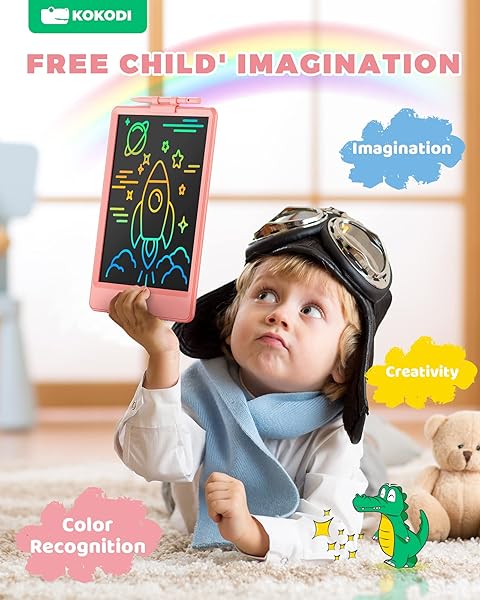 KOKODI Ardoise Magique LCD 8,5 Pouces – Jouet Éducatif Sans Écran avec Stylo Inclus, Réutilisable pour Enfants 2 à 7 Ans, Cadeau d'Anniversaire et de Pâques Fille & Garçon (Rose) - 5