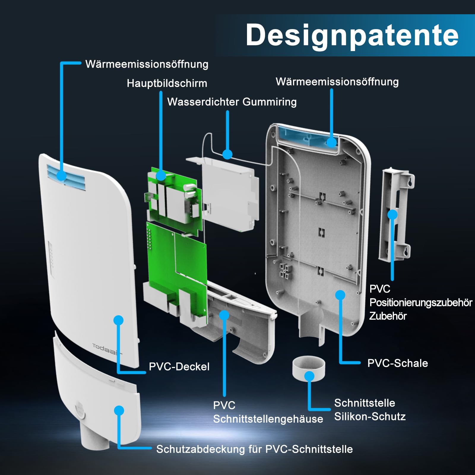 PoE-Switch für den Außenbereich,IP65 wasserdicht 4-Ports-Gigabit mit 30 W pro Port,1*Gigabit-Uplink-Port und 1*SFP-Schnittstelle,65 W hohe Leistung,Plug & Play, Netzwerk-Hub,Ethernet-Splitter