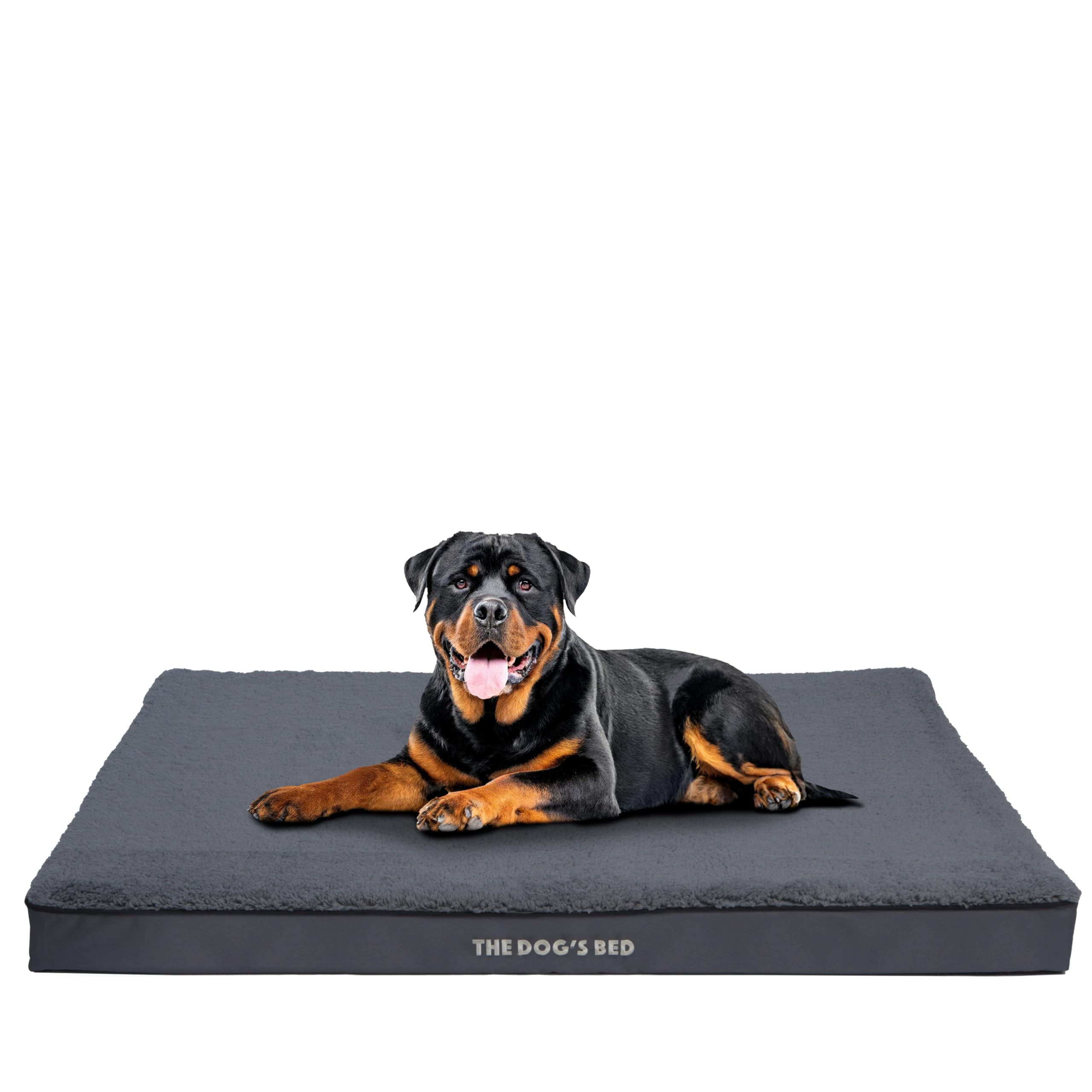 The Dog’s Bed Orthopedic Standard Foam Dog Bed Mattress, Plush Fabric, Grey, XXL