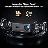 Vista 6 de Proyector de decodificación ANSI 4K 2000 con WiFi y Bluetooth, cine en casa de película HAPPRUN con enfoque automático, pantalla de 300 pulgadas