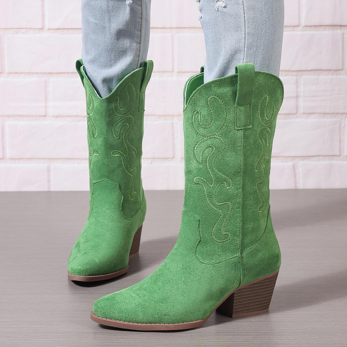 Bandkos Cowboy Boots for Women Cowgirl Mid Calf Western Embroidered... - Picture 70 of 70