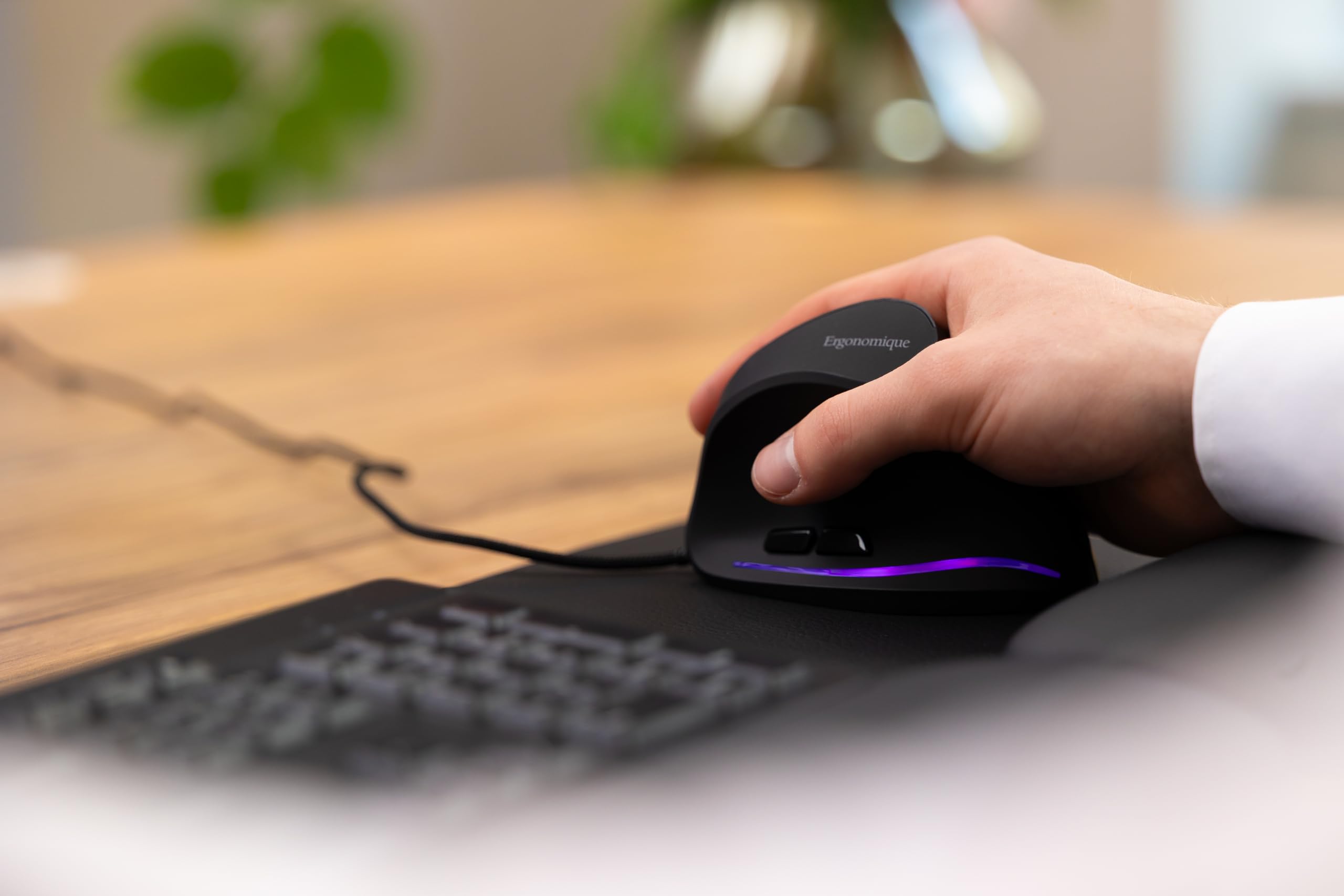 Mouse Ergonomico, Mouse Ancoraggio Verticale, Mouse Verticale, Mouse Computer Mouse ErgoMouse Falcon, Mani Destri, Nero