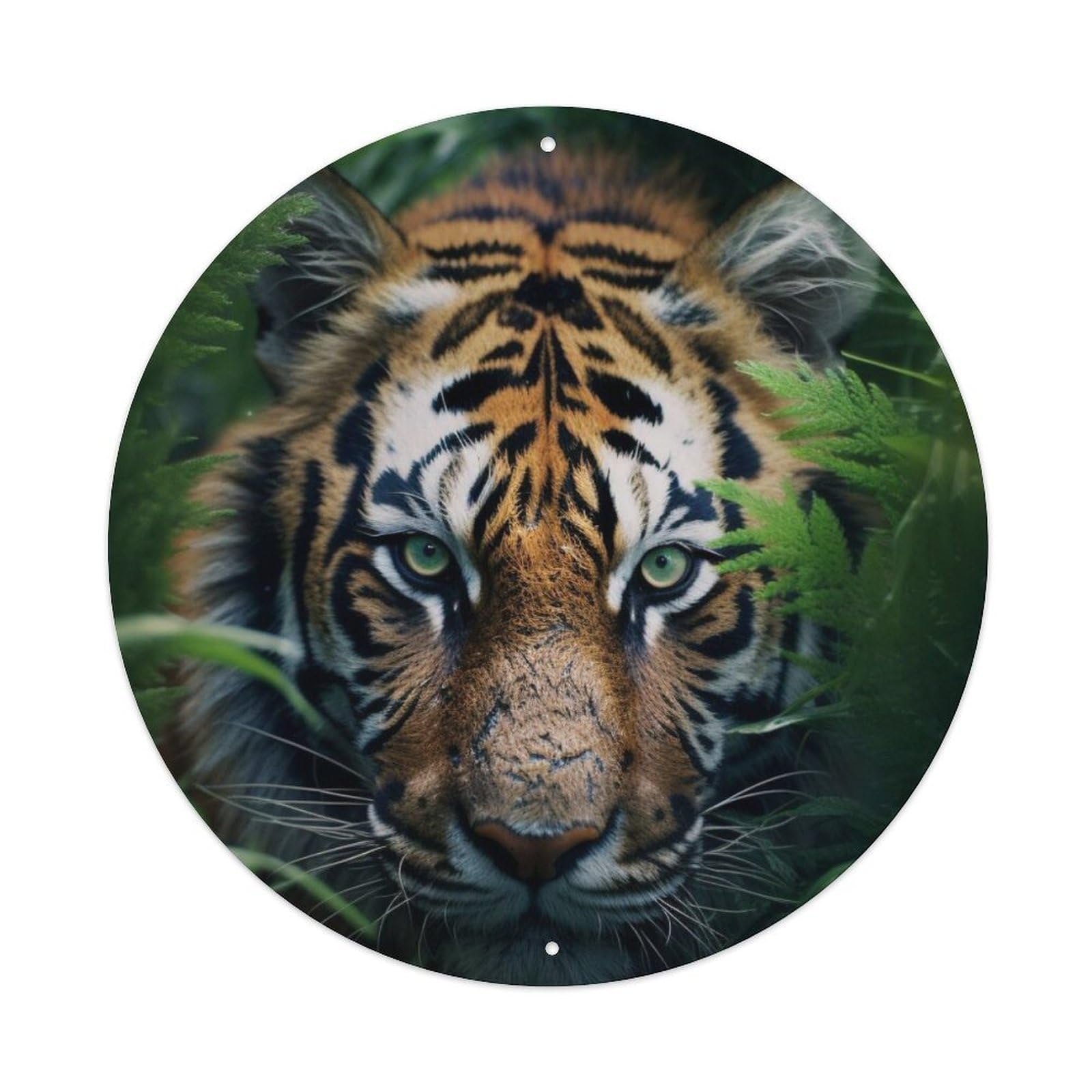 Animal Artwork Tiger in The Jungle Metal Tin Sign