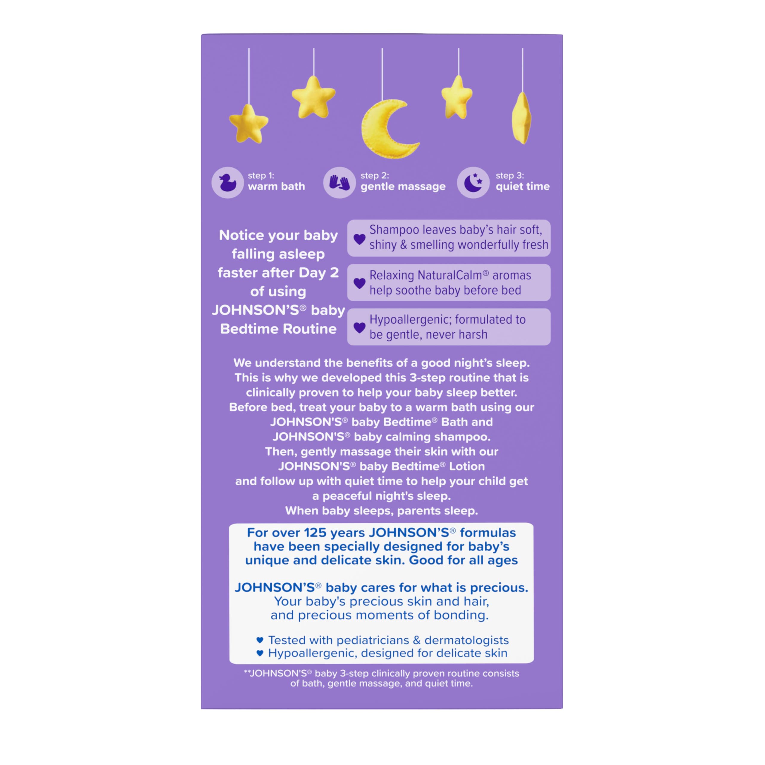 Johnson's Baby Sleepy Time Gift Set with Calming Bedtime Bath, Bedtime Lotion & Calming Shampoo, Baby Bedtime Essentials with Relaxing NaturalCalm Aromas, Hypoallergenic, 3 Items (Pack of 4) view 6