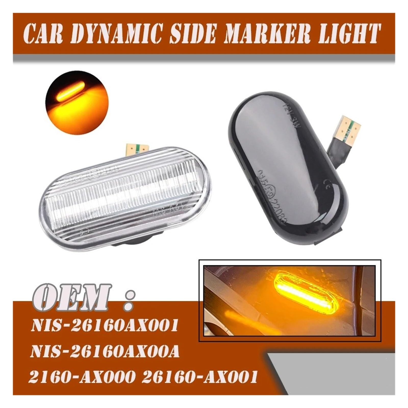 Indicatore Direzione Specchietto Retrovisore Luce Di Direzione Dinamica A LED Luce Di Posizione Laterale Per 350Z Z33 Per Navara D40 Per Cube Per Pathfinder R51 Per Qashqai J10(Dynamic Smoked)