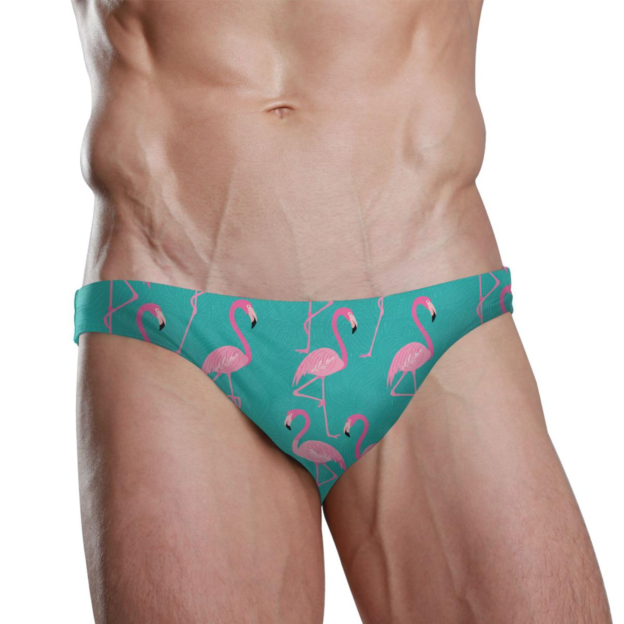 Pink Flamingo Swim Briefs for Men Swimsuit Bikini Swimwear XXXL B0404324