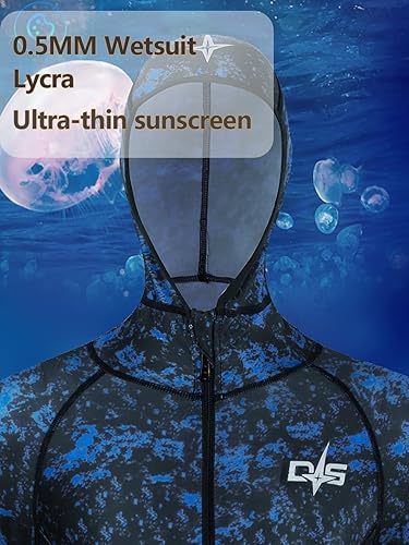 Miniatura 4 de Traje de neopreno de cuerpo completo para hombre y mujer, ultra elástico, de una pieza, con cremallera frontal y capucha para esnórquel, surf,