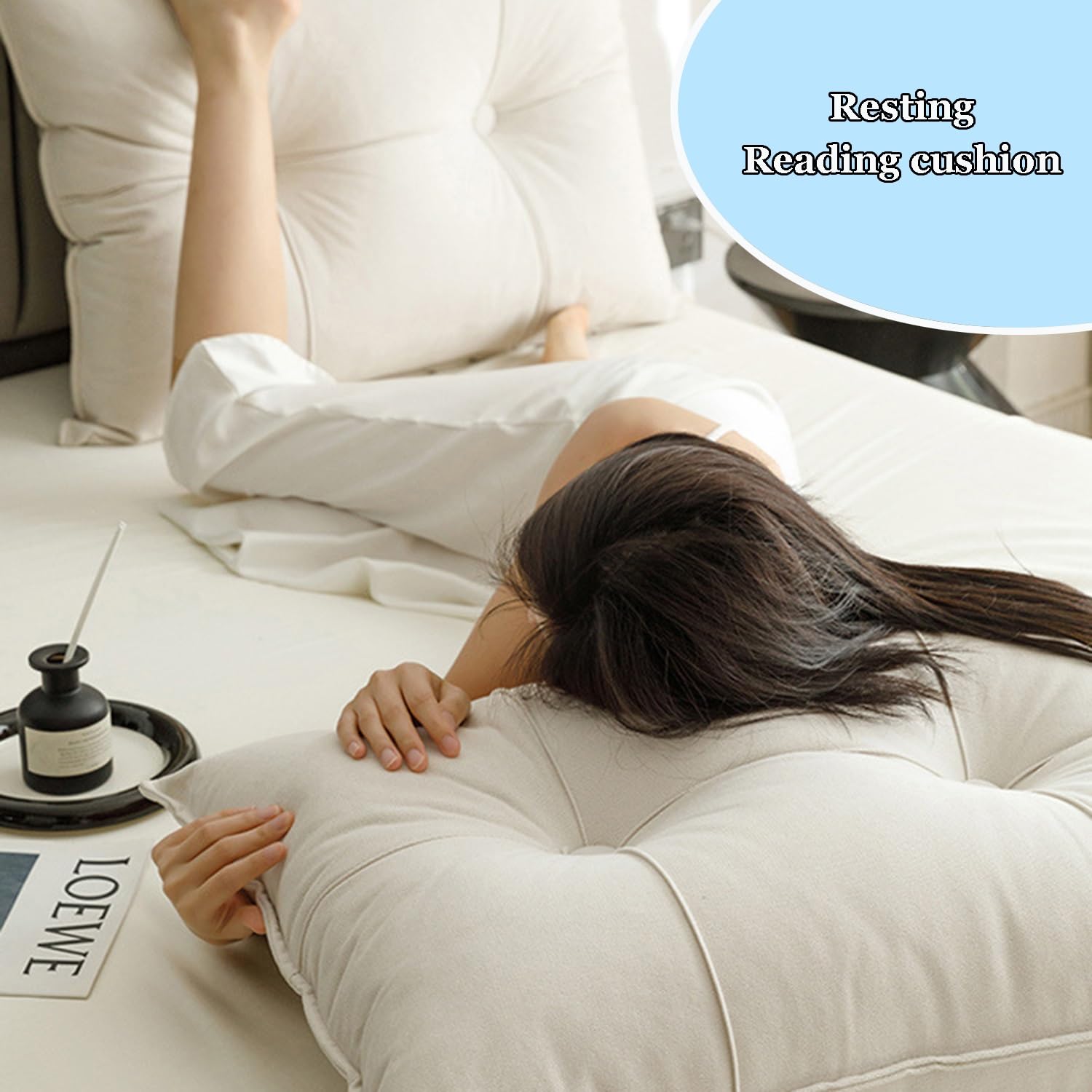 Cuscino da Lettura per Letto E Divano 60/70/90/100cm Cuscino Testata letto Grande Lettura Divano Cuscino Imbottito Supporto lombare Cuscini Rimovibile Schienale Cuscino da Parete(A3,60x55cm/26.6x21.6(