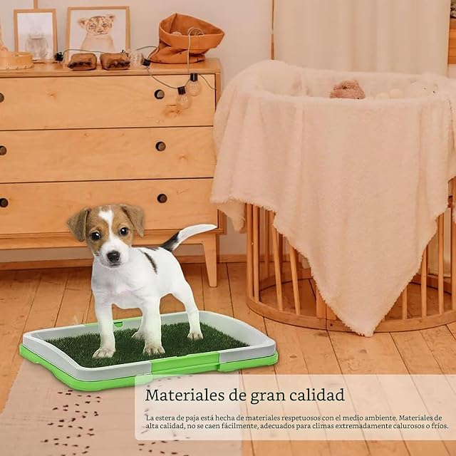 Foto 2 de 8 de Teksome Hierba para Perros con Bandeja,Entrenamiento Hierba, Almohadilla para Orinal césped, Alfombrilla…