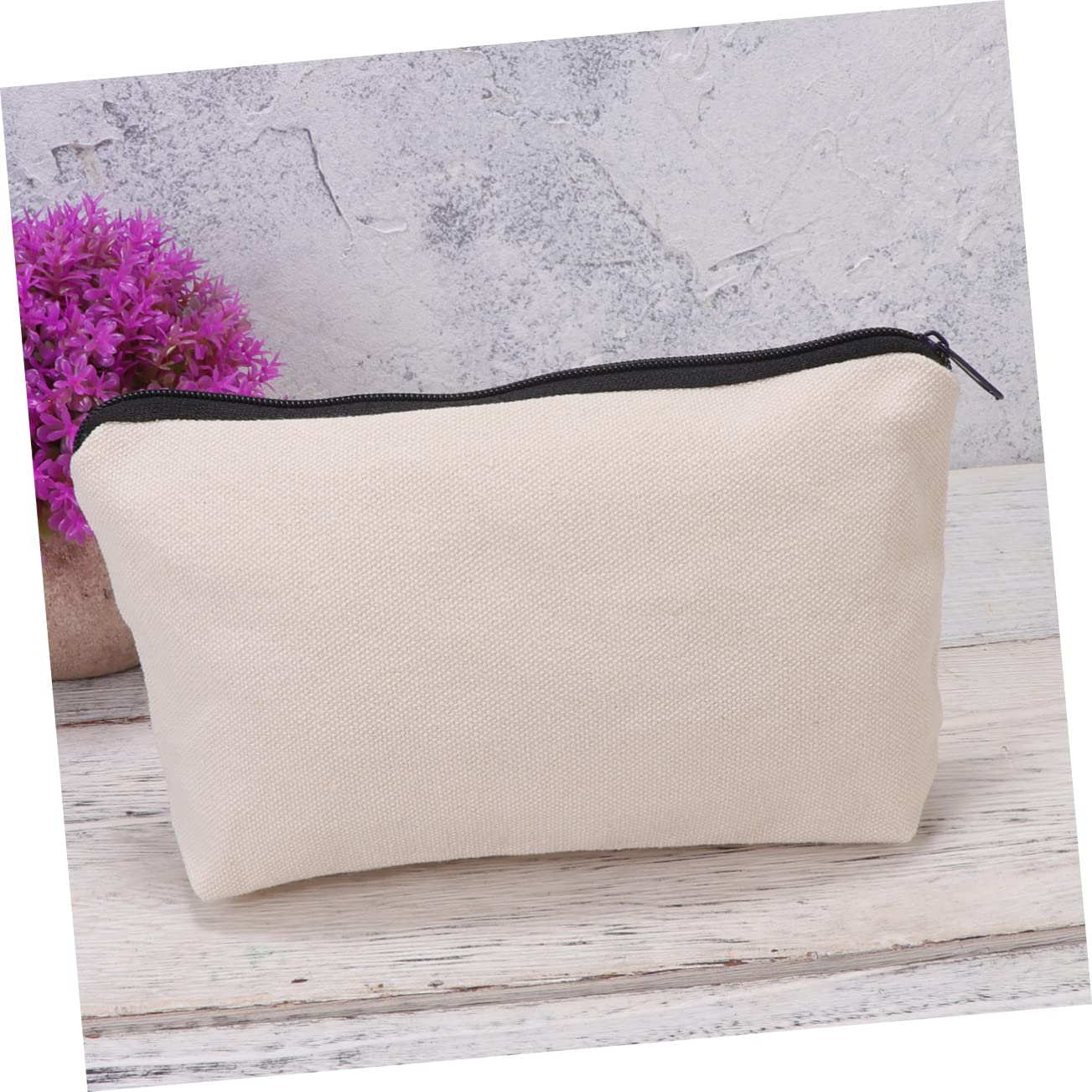 STOBOK 20piezas Bolsa De Lona Beige Cremallera para Lápices y Monedas Organizador Multiusos para Oficina y Escuela