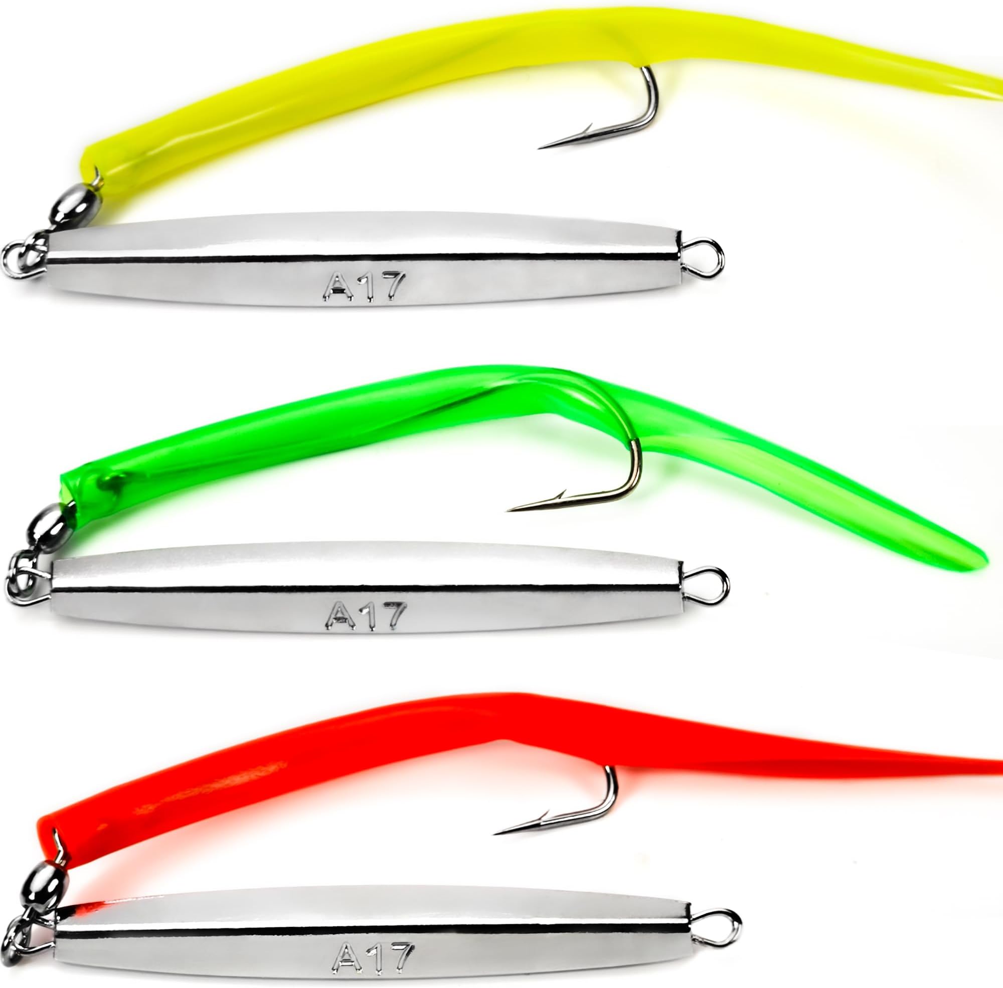 Diamond Jigs Saltwater Fishing Lures Sinking Metal Spoons, Casting Trolling Jigging Lures Bottom Surf Fishing Jigs for Bluefish, Striped bass, Tuna, Salmon, Deep Sea, Ocean