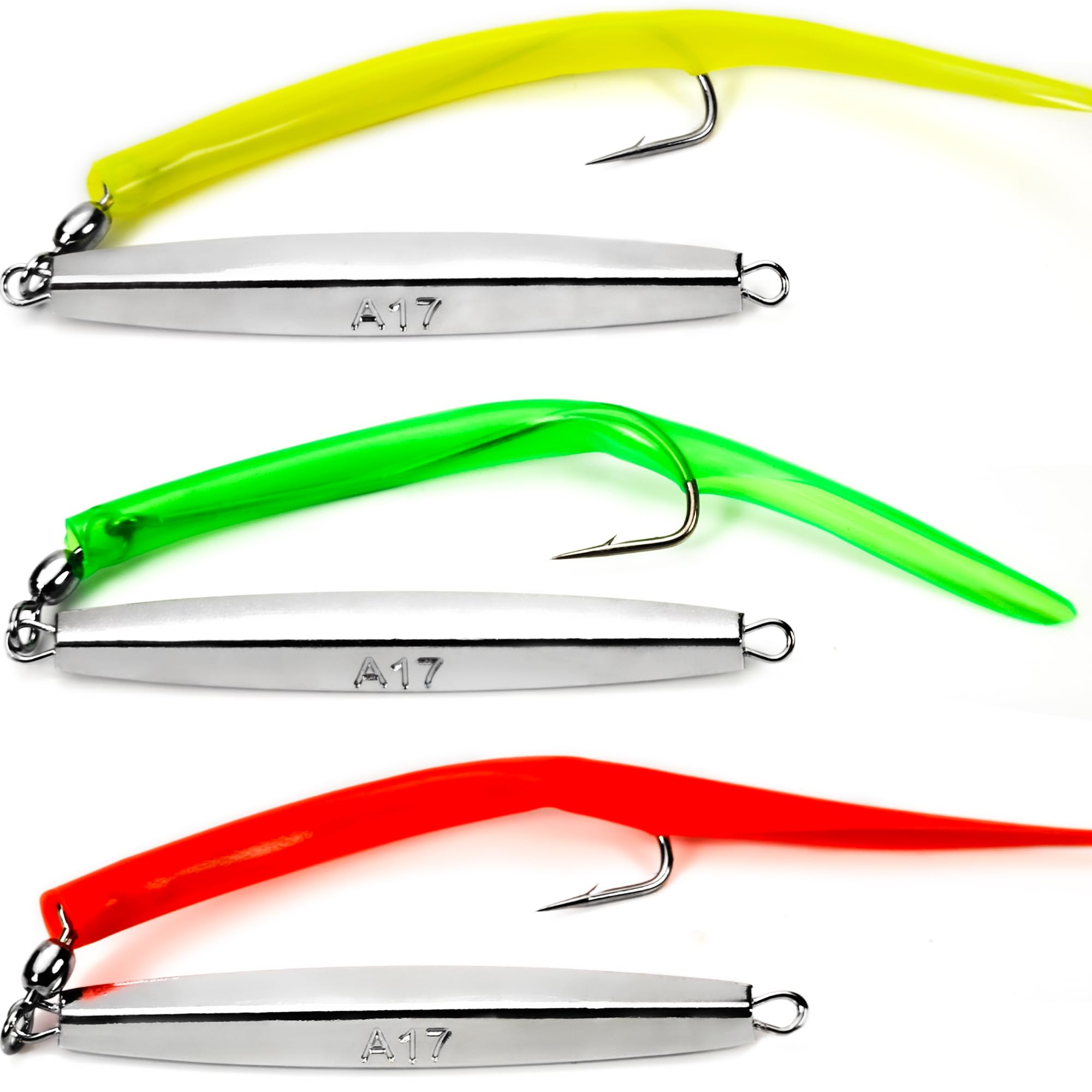 Diamond Jigs Saltwater Fishing Lures Sinking Metal Spoons, Casting Trolling Jigging Lures Bottom Surf Fishing Jigs for Bluefish, Striped bass, Tuna, Salmon, Deep Sea, Ocean