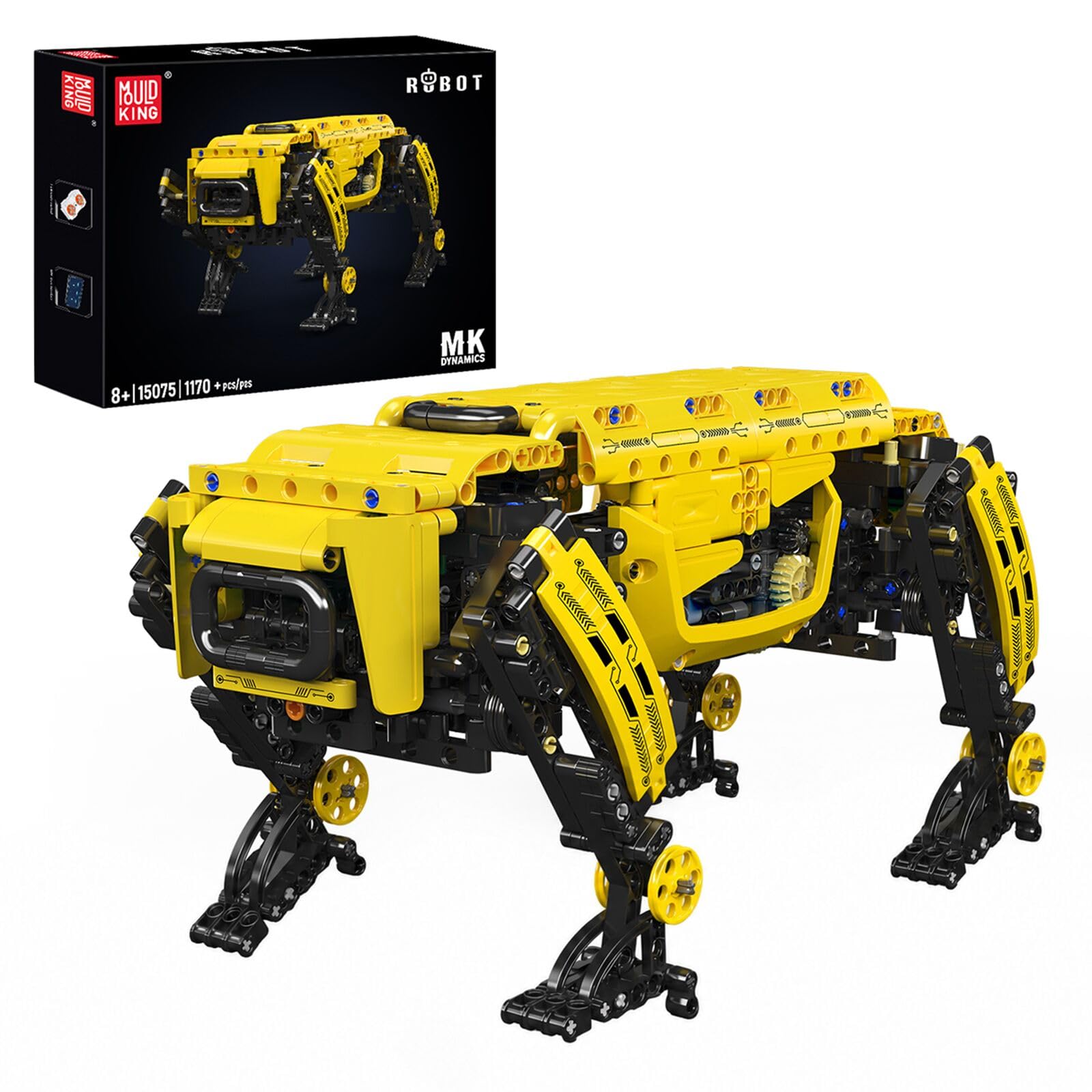 Mould King Technik Mechanischer Hund Bausteine Modell, 1170 Teile Ferngesteuerte Roboter Hundespielzeug Bausatz, Klemmbausteine Bauset als Spielzeug/Geschenk