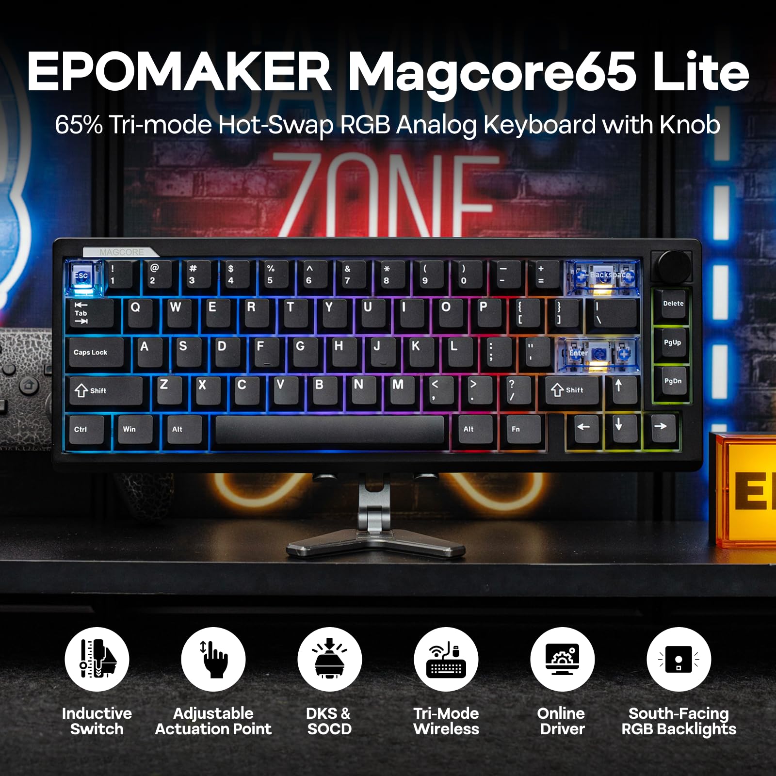 Amazon | EPOMAKER Magcore65 Lite ワイヤレスゲーミングキーボード