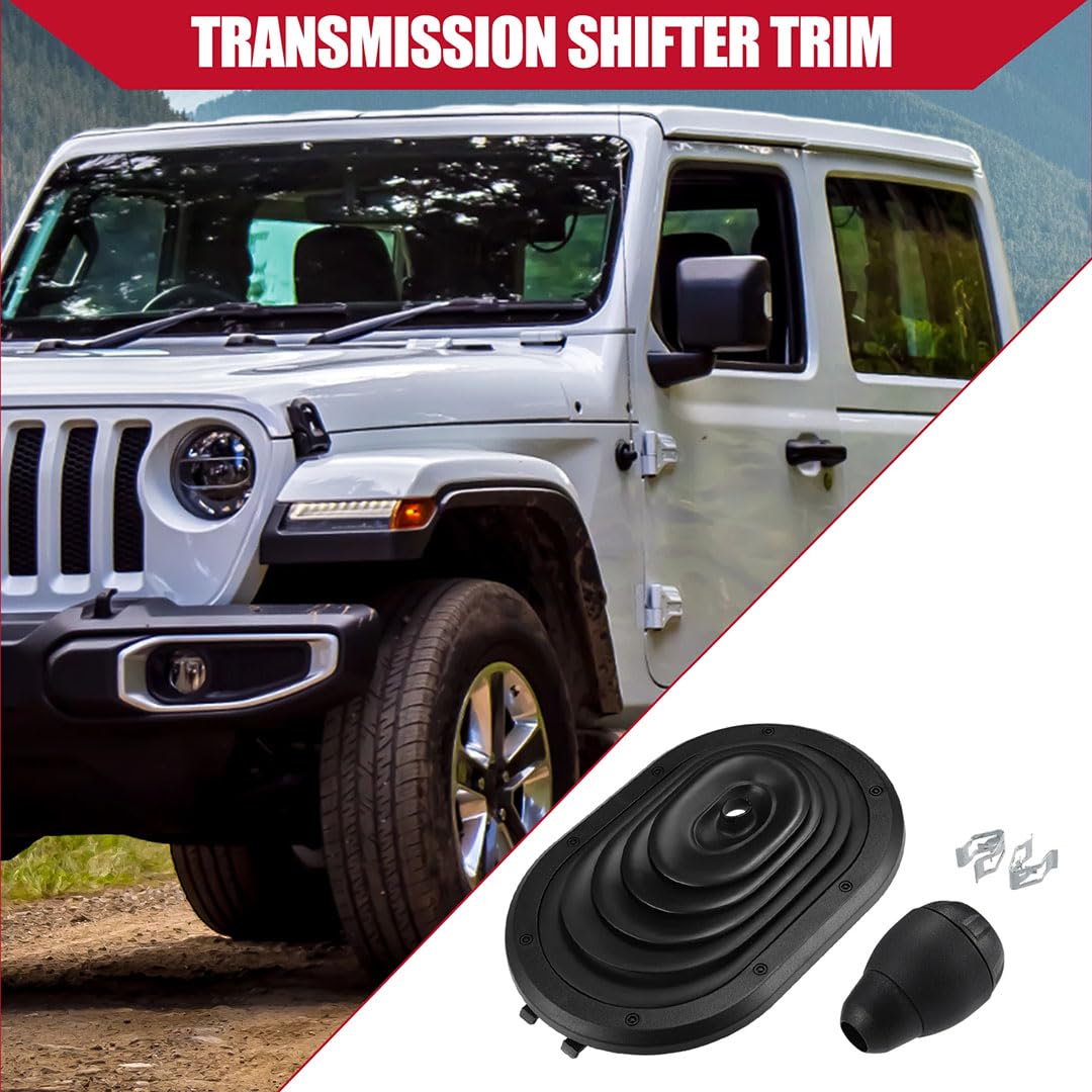 GałKa Zmiany BiegóW dla Jeep Wrangler 2007-2010, Czarna osłona dźwigni zmiany biegów skrzyni manualnej 52060485AG/52060069AC
