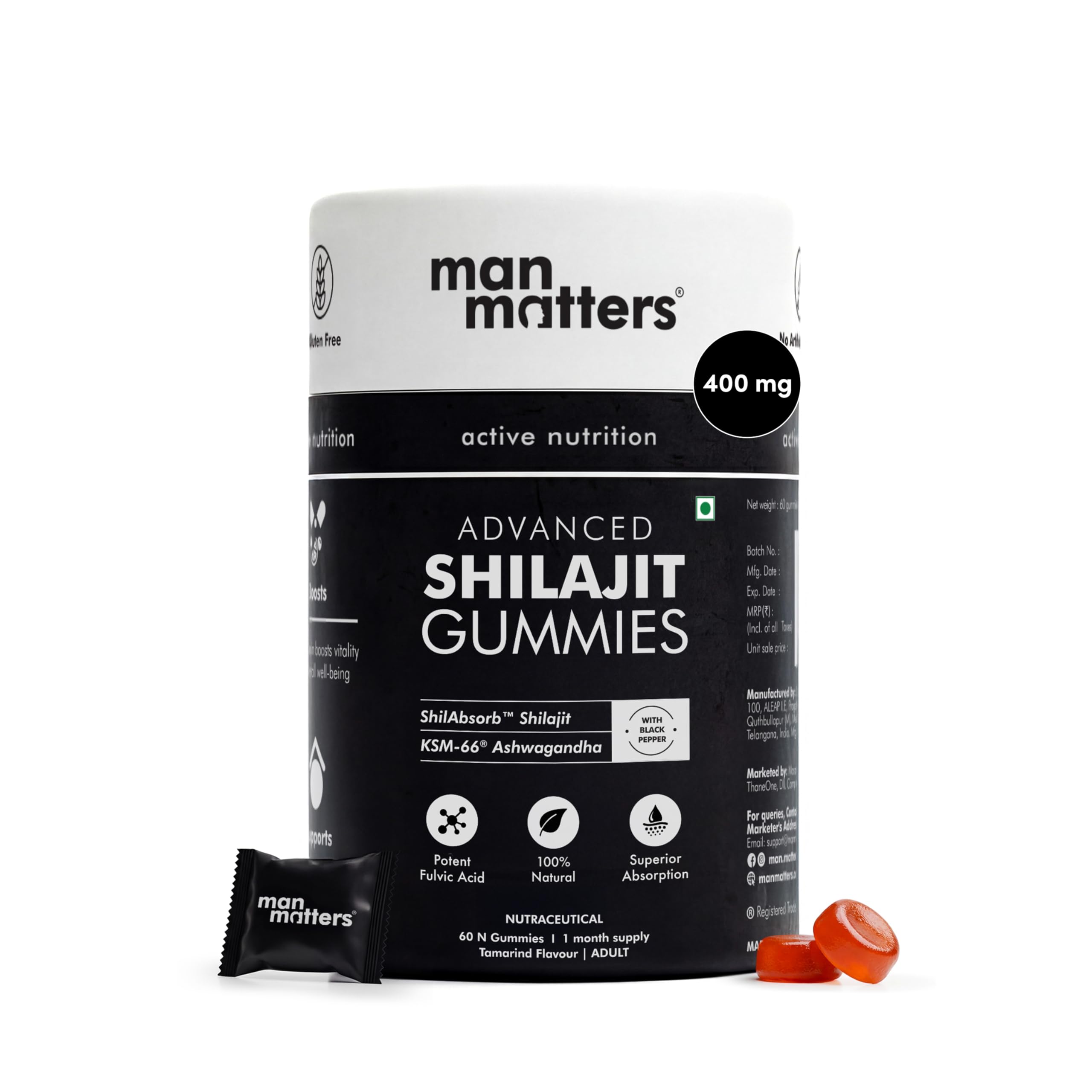 Man Matters Pure Himalayan Shilajit/Shilajeet Gummies Advanced With 75% Fulvic Acid, Ksm 66 Ashwagandha & Black Pepper | Boosts Stamina & Improves Energy Levels | No Added Sugar | Pack Of 60-image-15
