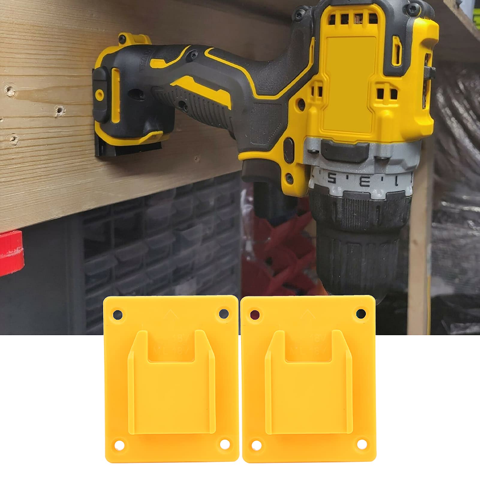 Fafeicy Base de Soporte de 2 Piezas, Base de Soporte de máquina de Herramientas eléctricas, Adecuado para M18 18V/DEWALT 20V(Amarillo)