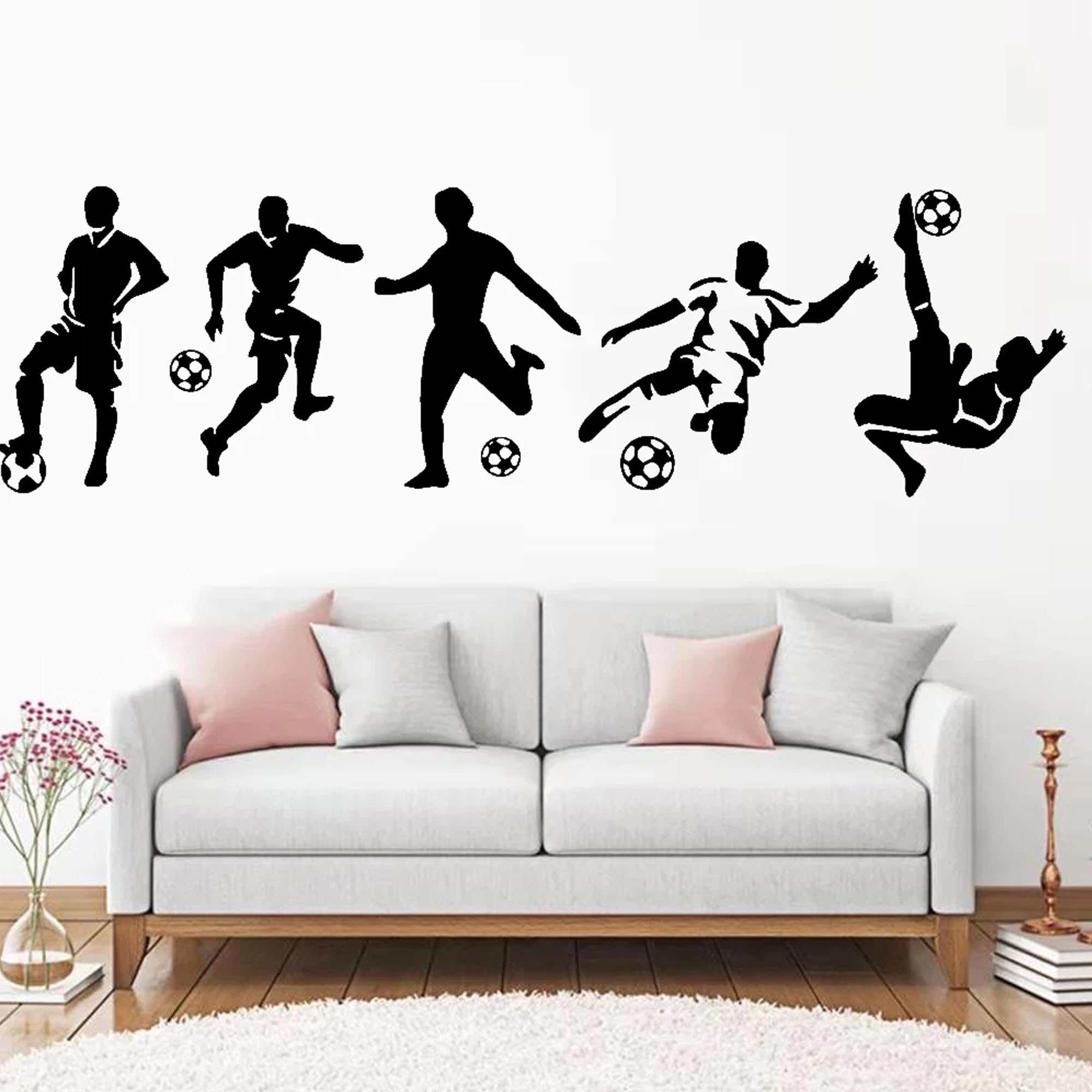 Pack 5 Football Wall Stickers, Football Player Stickers for Bedroom Decoration Wall Art Wall Decals Nursery - Image 3