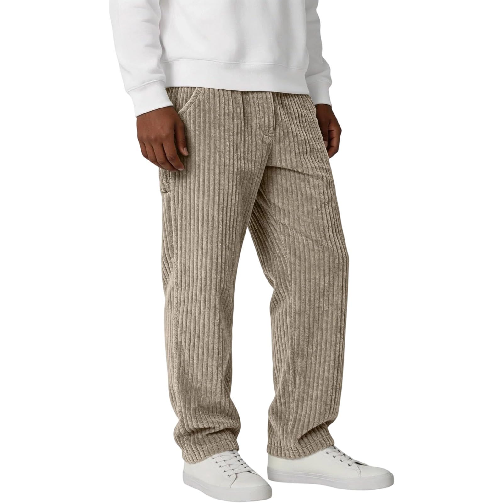 Corduroy Hosen Herren Cordhose Herren Stretch Baggy Stilvolle Freizeithose Mit Taschen Lässige Laufhose Elastische Taille Atmungsaktiv Sporthose Sweatpants Mit Tunnelzug Leicht Cord Stoffhose