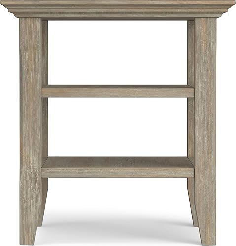 Miniatura 90 de Mesa auxiliar Acadian de Simpli Home, Madera Negro -,Marrón castaño,Azul costero envejecido,Distressed Grey,Casa de campo café,casa de campo