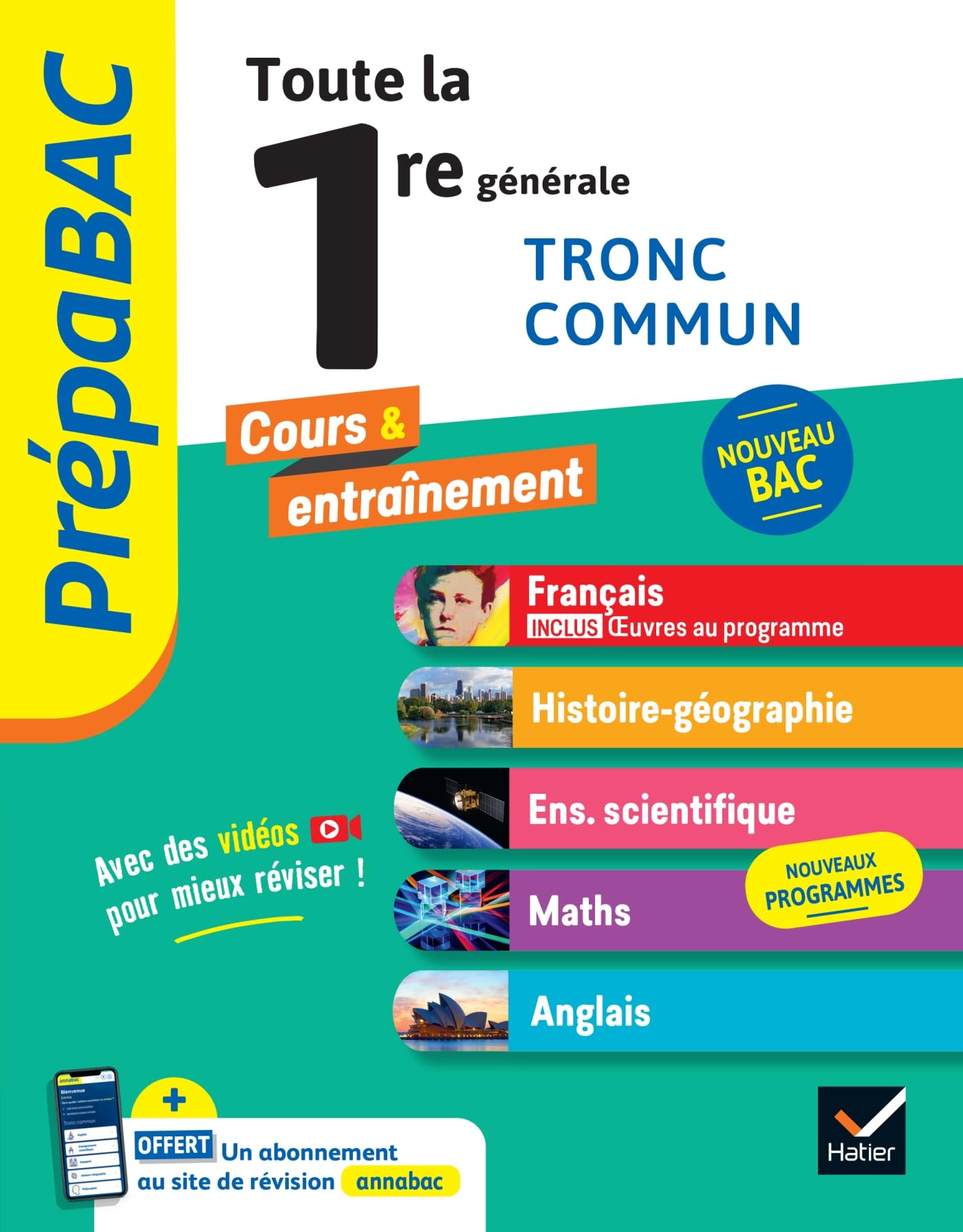 Prépabac - Toute la 1re générale (tronc commun) - Bac 2026 (toutes les matières): Français, Histoire-Géographie, Enseignement scientifique & maths, Anglais: 57