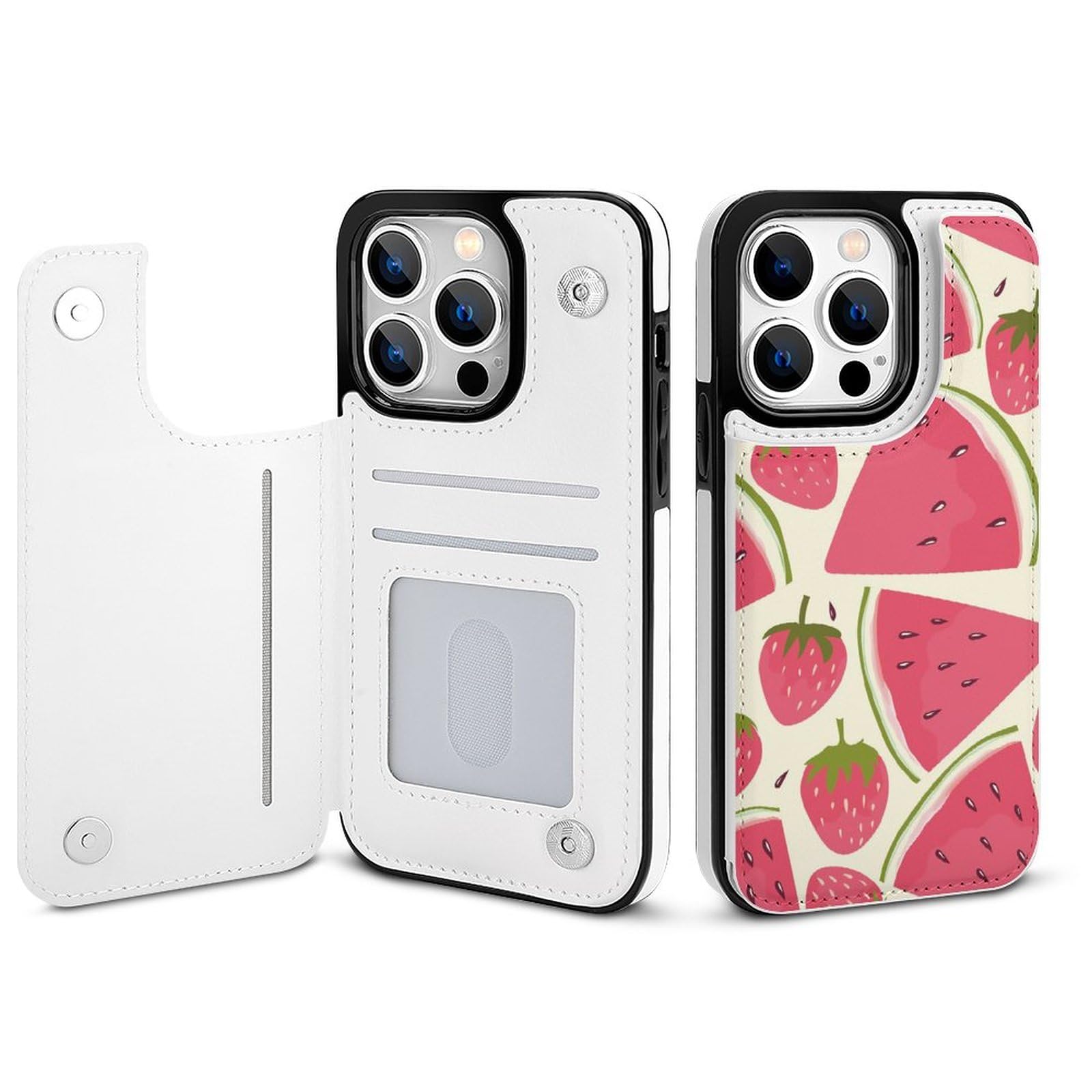 Amazon.co.jp: iPhone 14 Pro ケース 手帳型 スイカ柄 イチゴ柄 iPhone