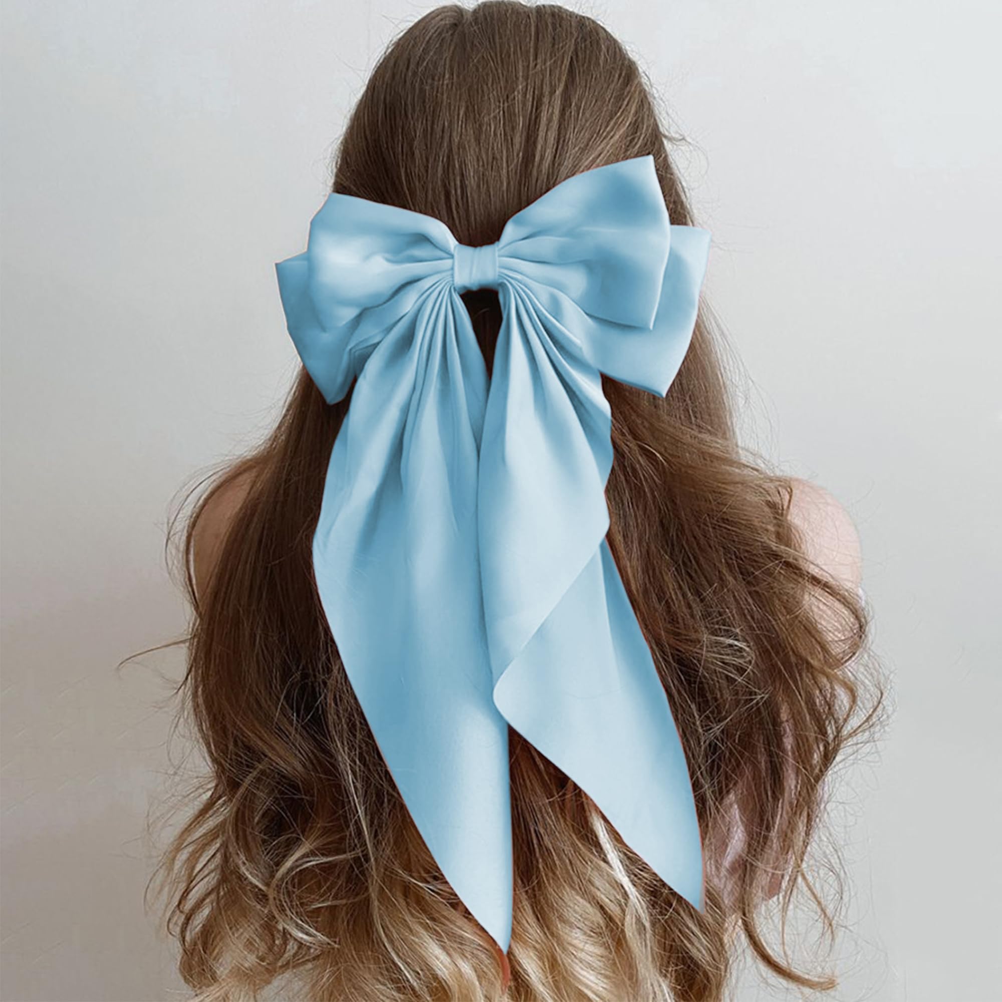 Amazon.com : Jumbo Silky Satin Bow Hair Clip with Long Tails for 