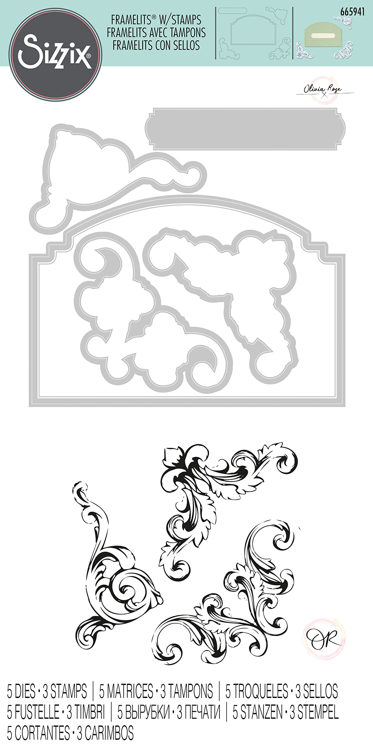 TG. One Size) Sizzix Framelits-Set di Fustelle, 11 Pezzi, con