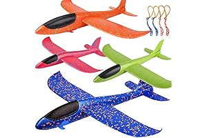 4 Pack Airplane Toys, Upgrade 17.5” Large Throwing Foam Plane, 2 Flight Mode Glider Plane