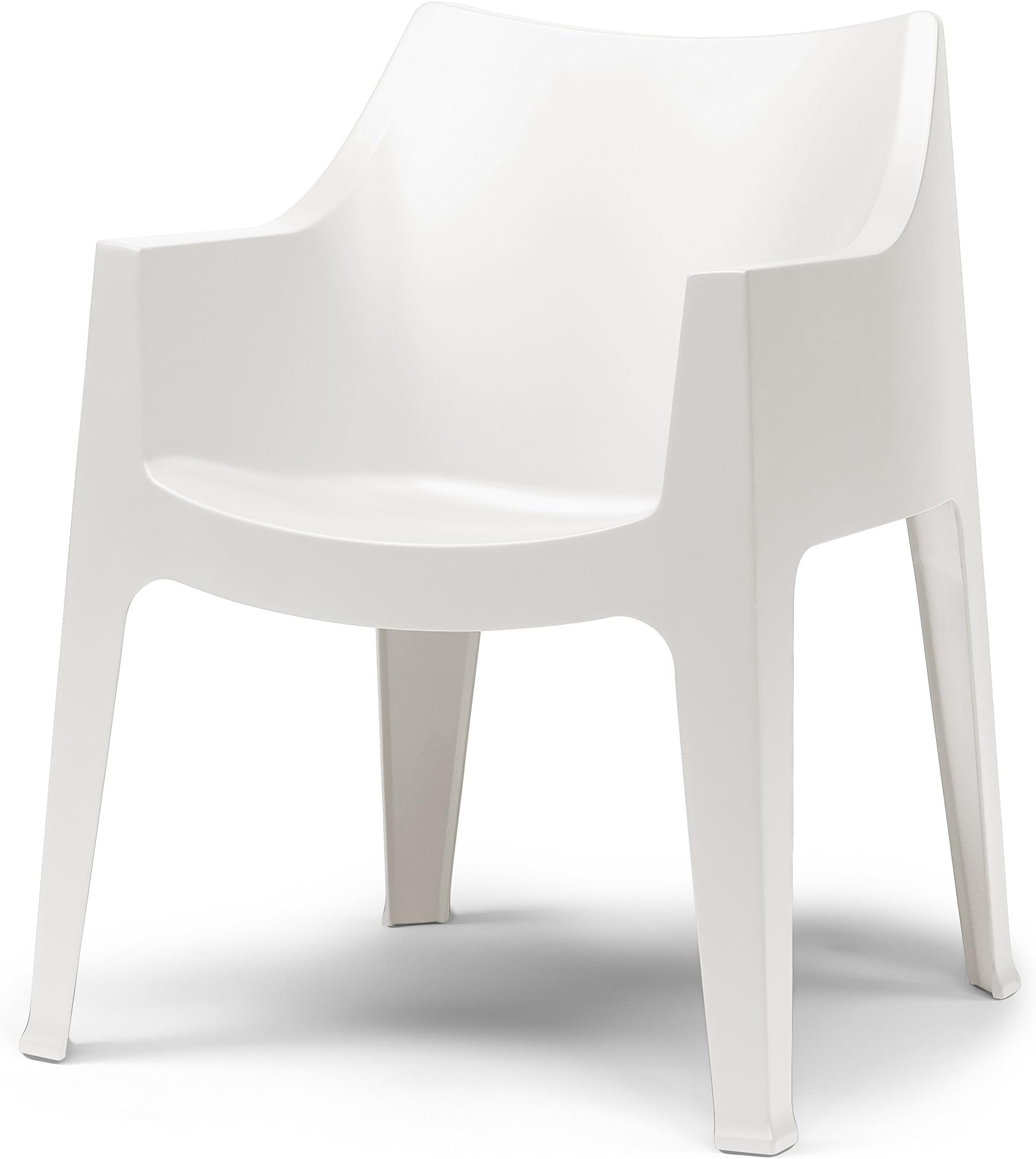 Parada One Design Coccolona Modern Indoor/Outdoor Stackable Dining or Accent Chair, Linen White