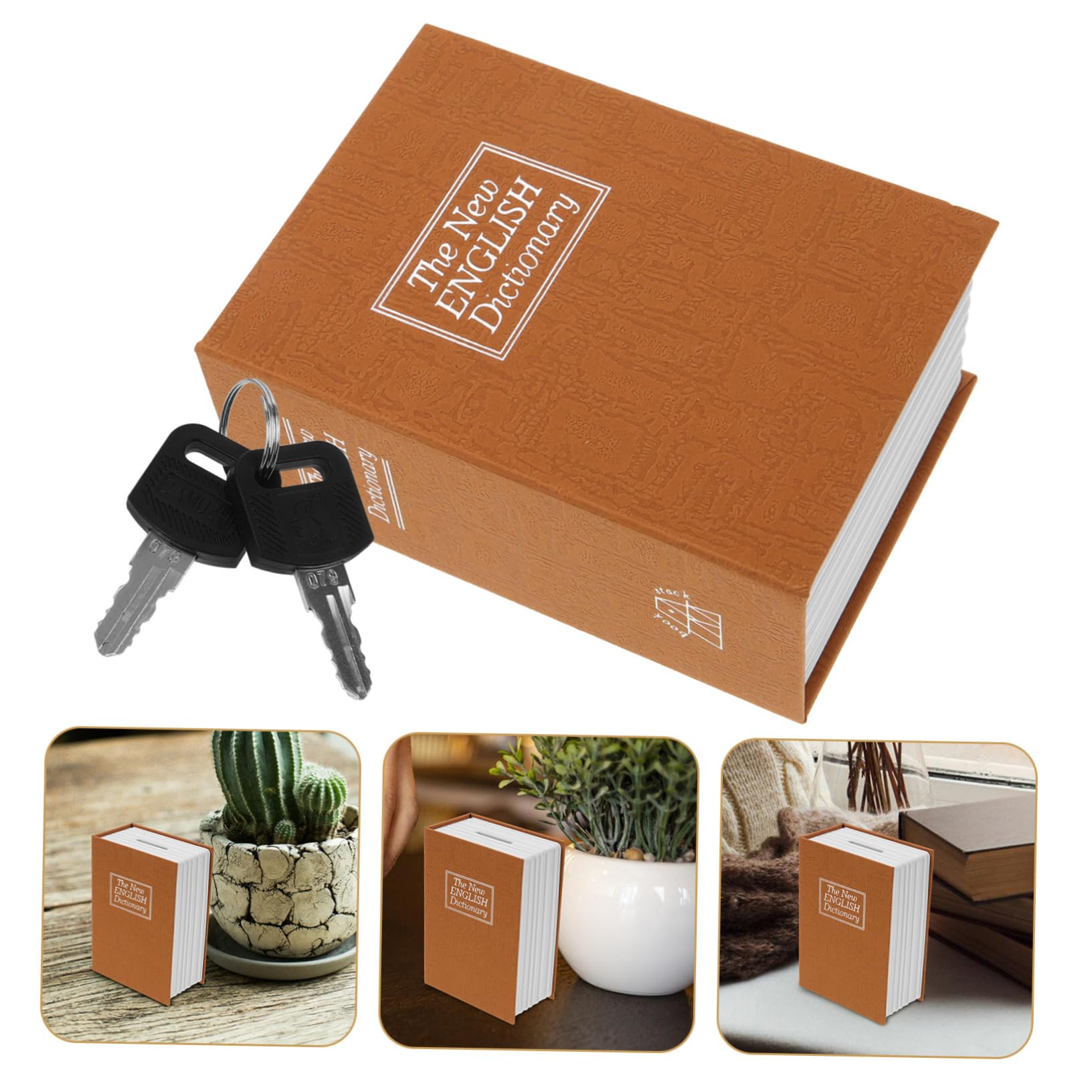 SHINEOFI 3 Piezas Caja de Creativa Forma de Bóveda con Cerradura para Monedas y Billetes para Almacenamiento Seguro de Dinero Escritorios y Decoración