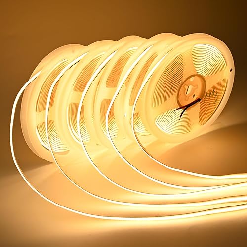 Miniatura 18 de Tira de luces LED COB con certificación UL, luces LED DC de 24 V, tiras de LED súper brillantes y flexibles, 16.4 pies, 4000 K, blanco natural, CRI