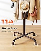 Vista 5 de Pipishell Perchero con 14 ganchos, soporte de perchero independiente para entrada, pasillo, dormitorio y oficina, árbol de abrigos de metal